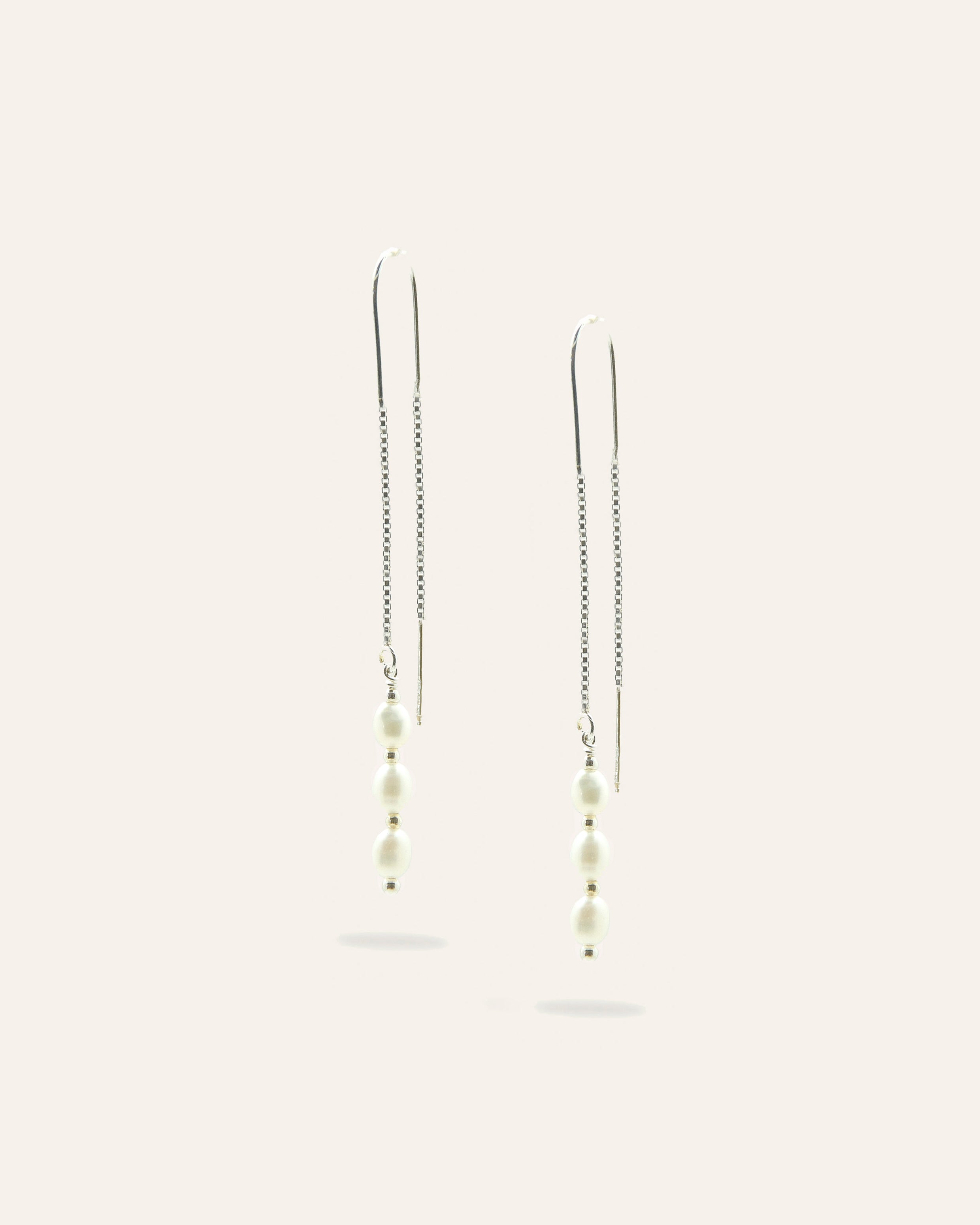 Boucles d'oreilles Chaîne Elina Argent 925 / Perle