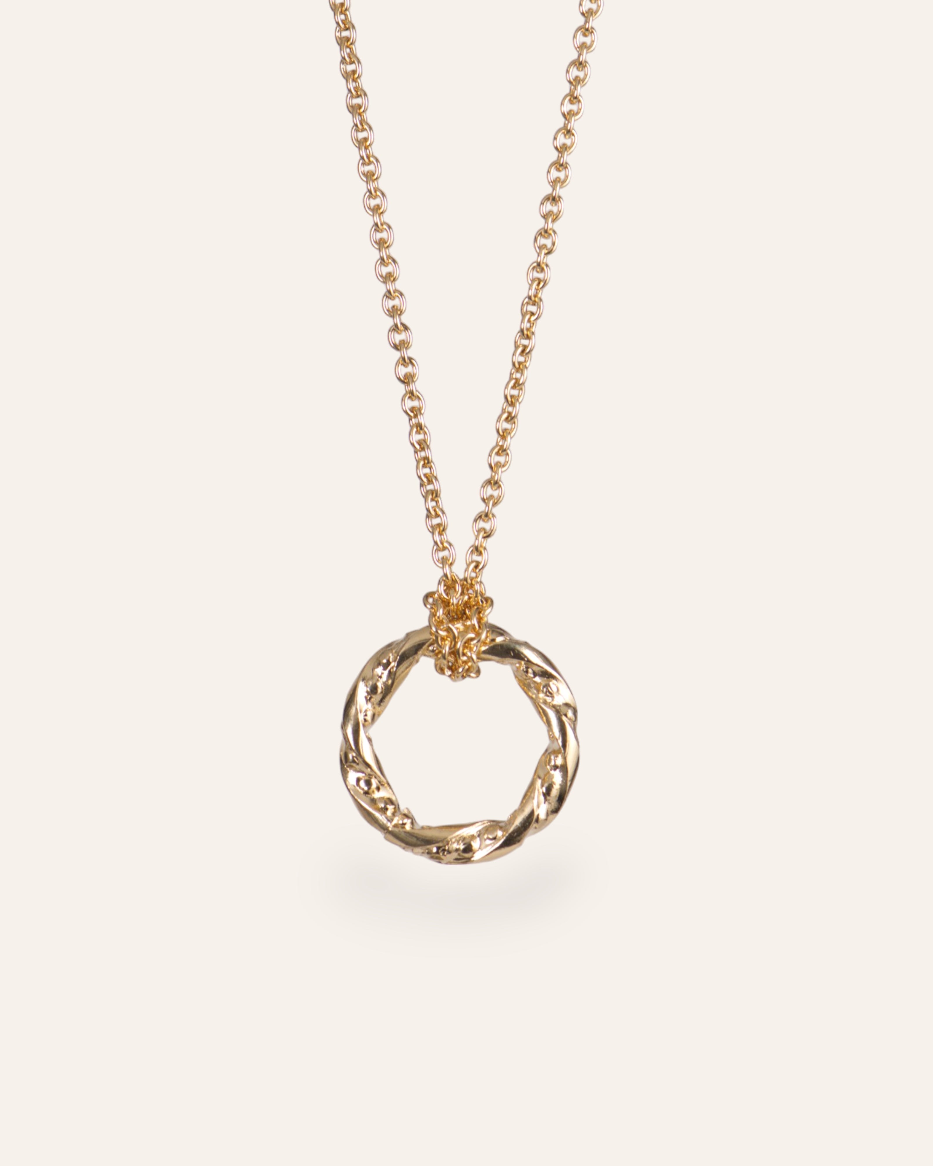 Aria Gedrehter Ring Halskette 18k Vergoldet