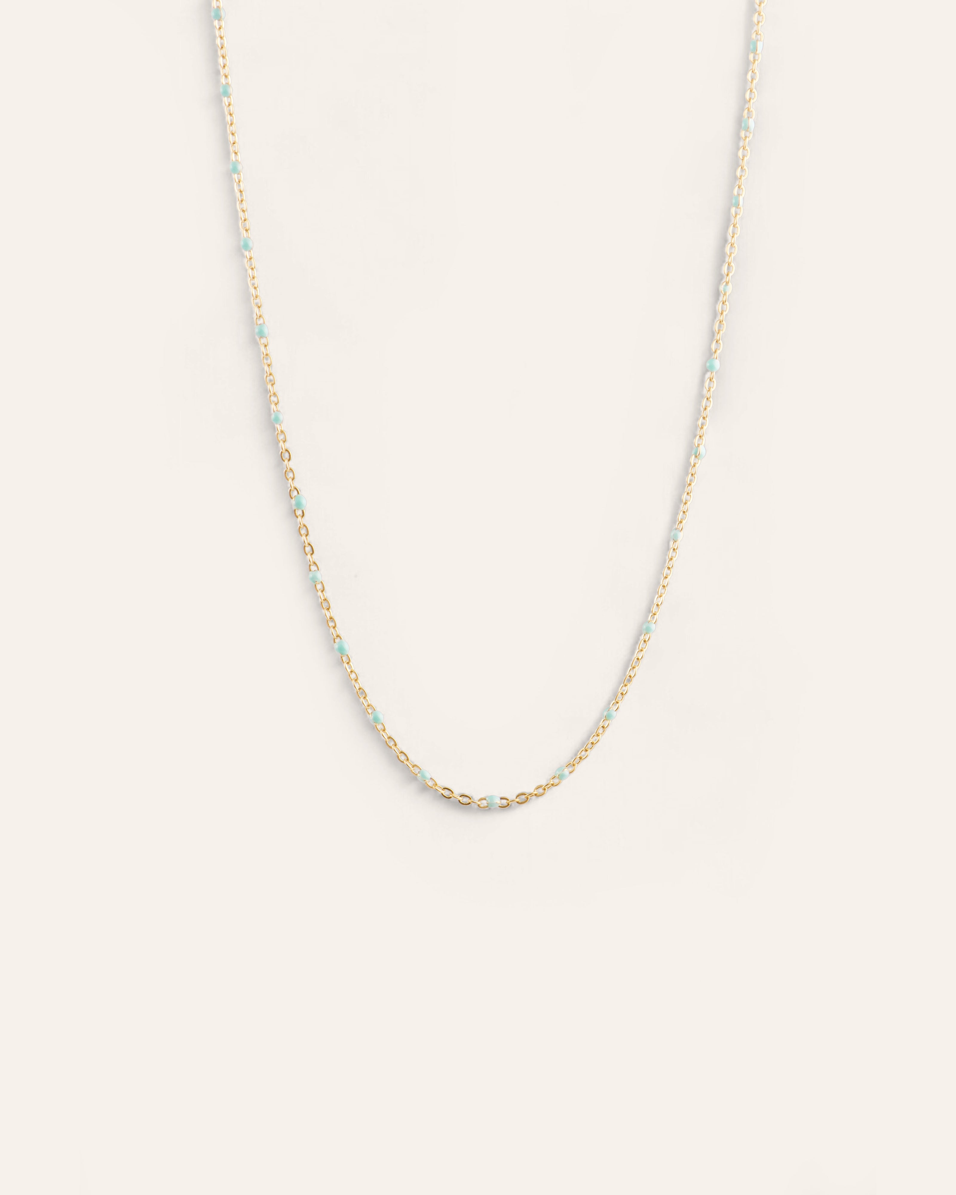 Malia Emaille-Halskette aus Sterling Silber mit Türkis 24k Vergoldet