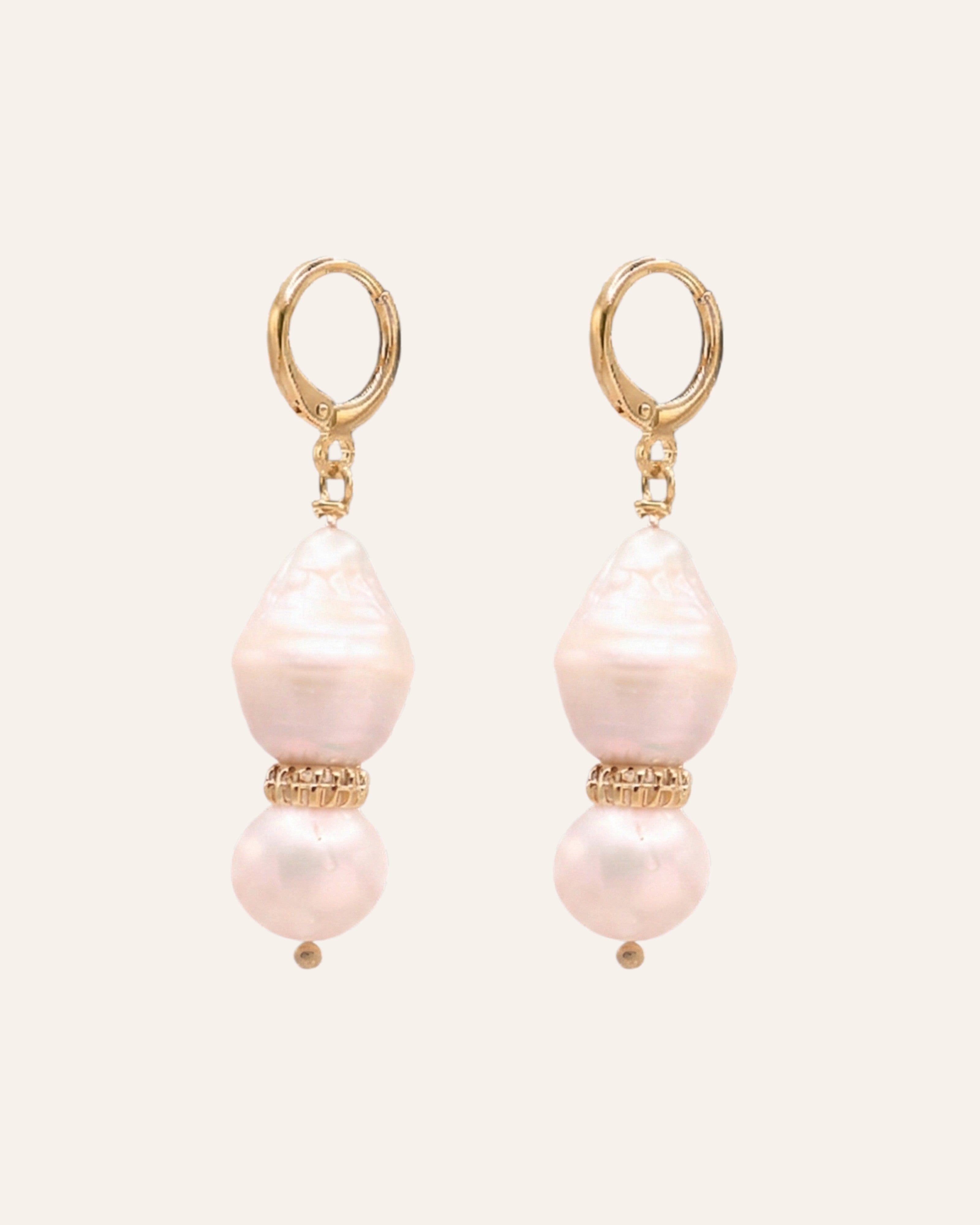 Boucles d'oreilles Perles Marilou Doré à l'Or Fin 24ct / Perle