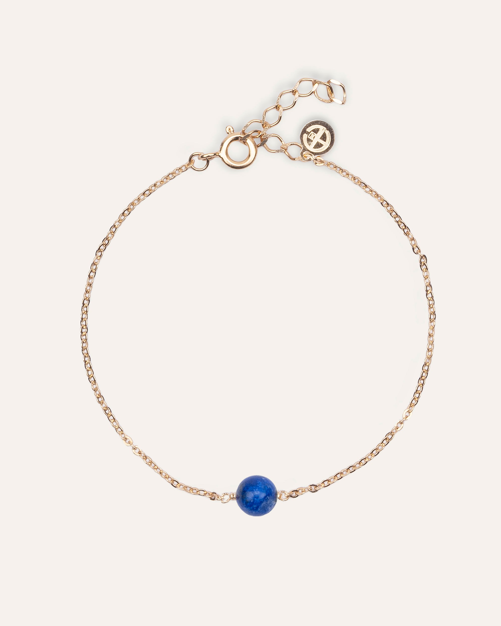 Elegance Cable Chain Bracelet Gold Plated and Lapis Lazuli