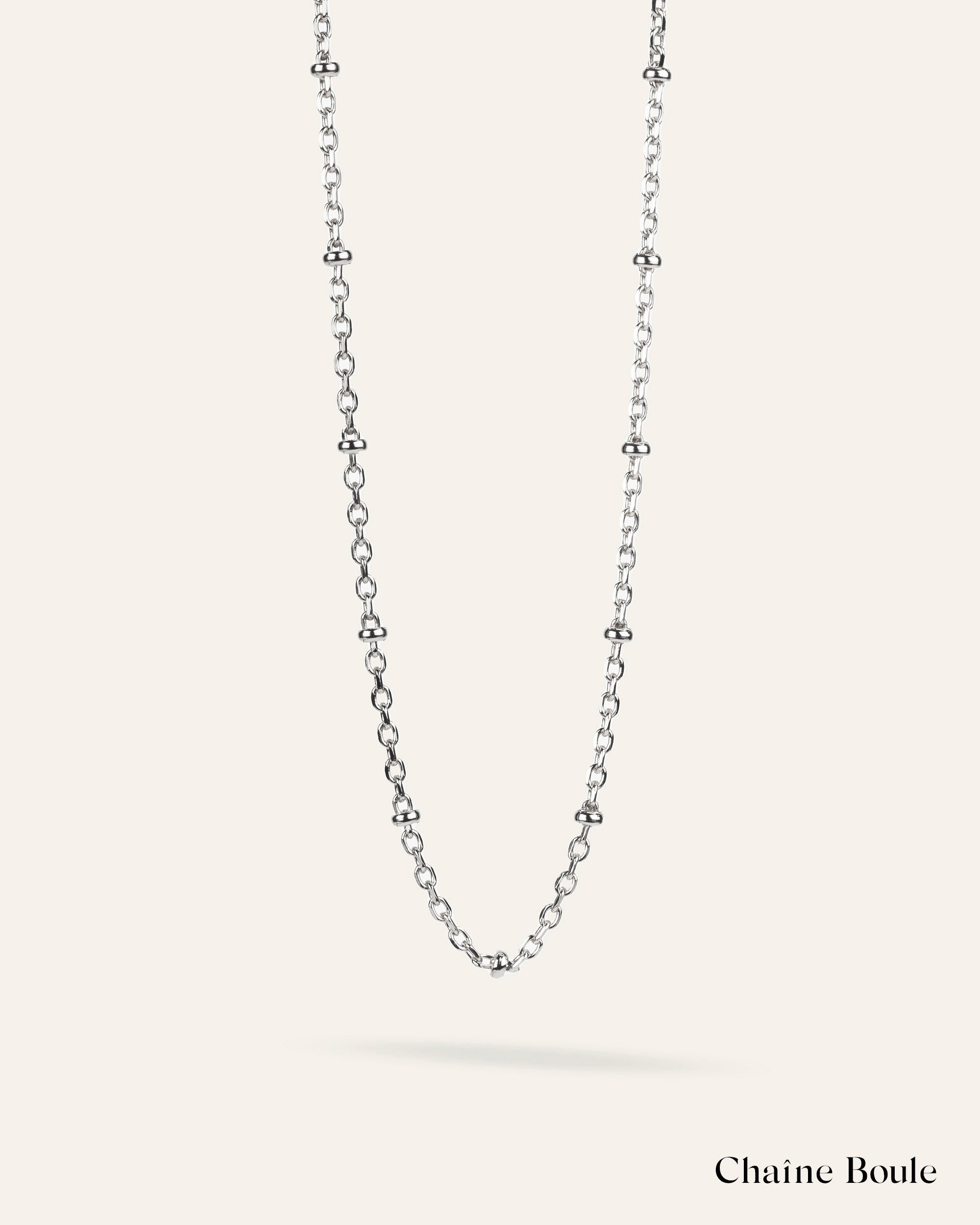 Long Ball Chain Necklace Sterling Silver