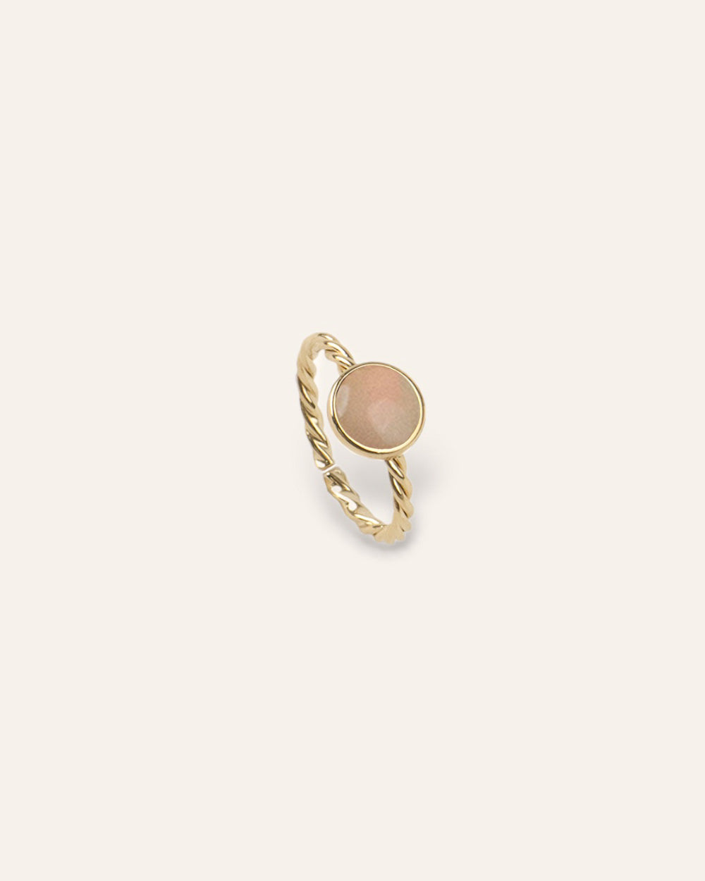 Bague Torsadée Harmonie Pierre de Naissance Octobre Plaqué Or 18ct / Opale 