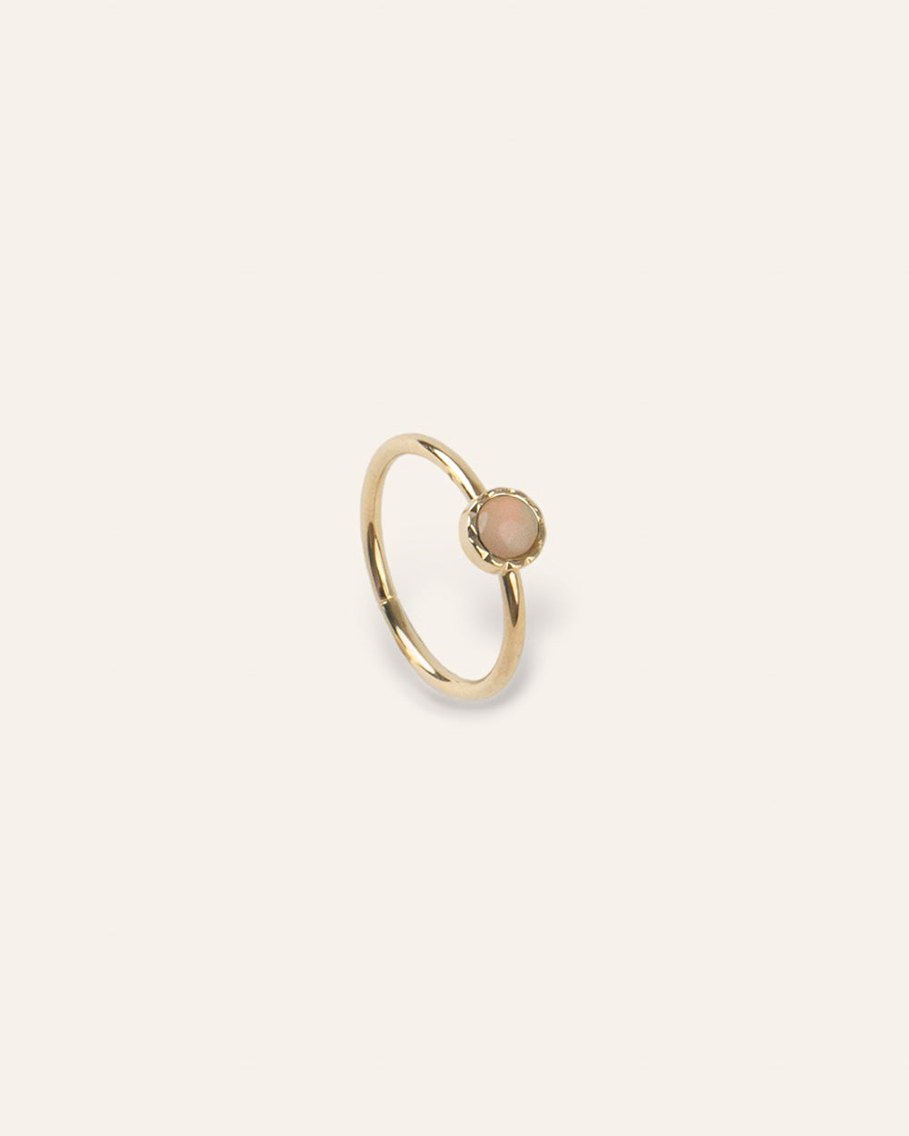 Bague Solitaire Pierre de Naissance Octobre Plaqué Or 18ct / Opale 