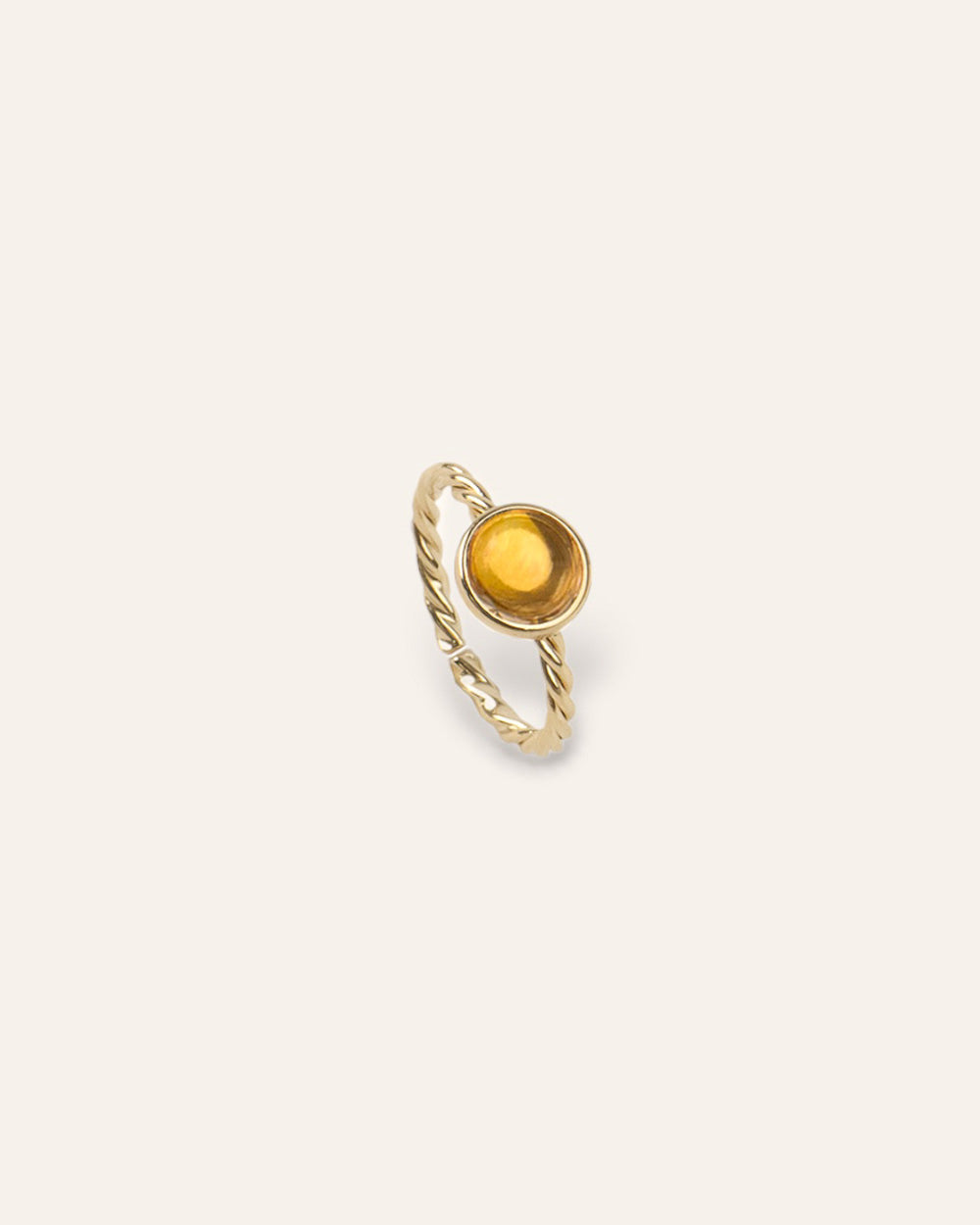 Bague Torsadée Harmonie Pierre de Naissance Novembre Plaqué Or 18ct / Citrine 