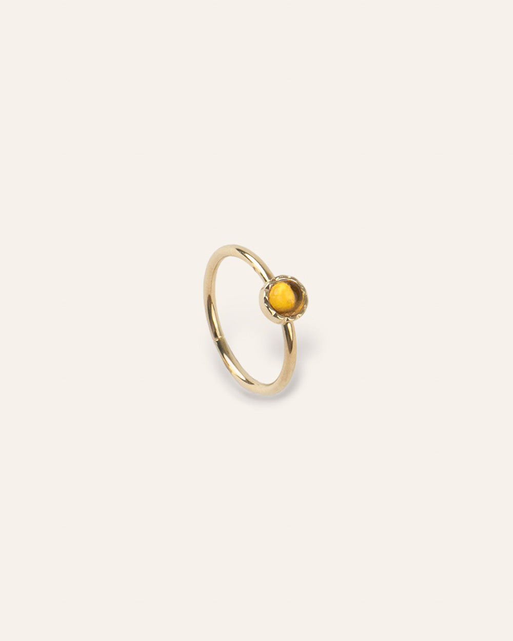 Bague Solitaire Pierre de Naissance Novembre Plaqué Or 18ct / Citrine 