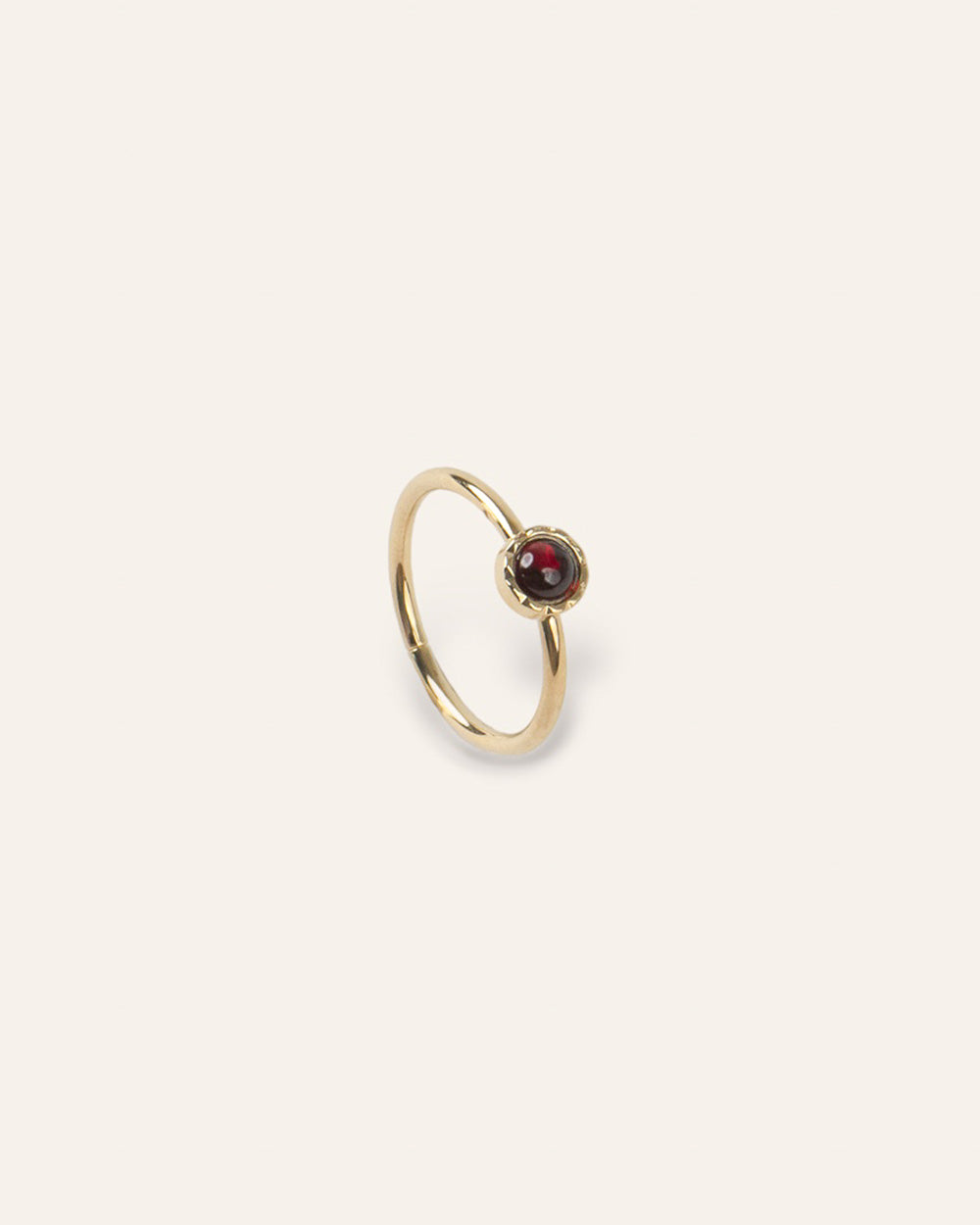 Bague Solitaire Pierre de Naissance Janvier Plaqué Or 18ct / Grenat 