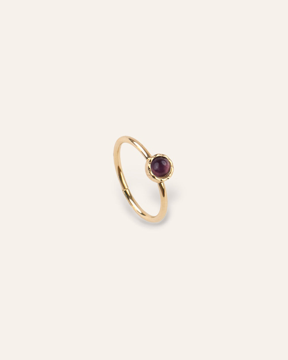 Bague Solitaire Pierre de Naissance Février Plaqué Or 18ct / Améthyste 