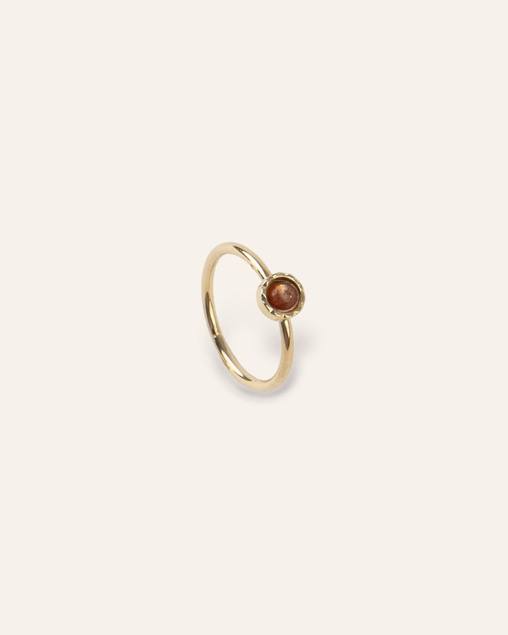 Bague Solitaire Pierre de Naissance Février Plaqué Or 18ct / Pierre de Soleil 
