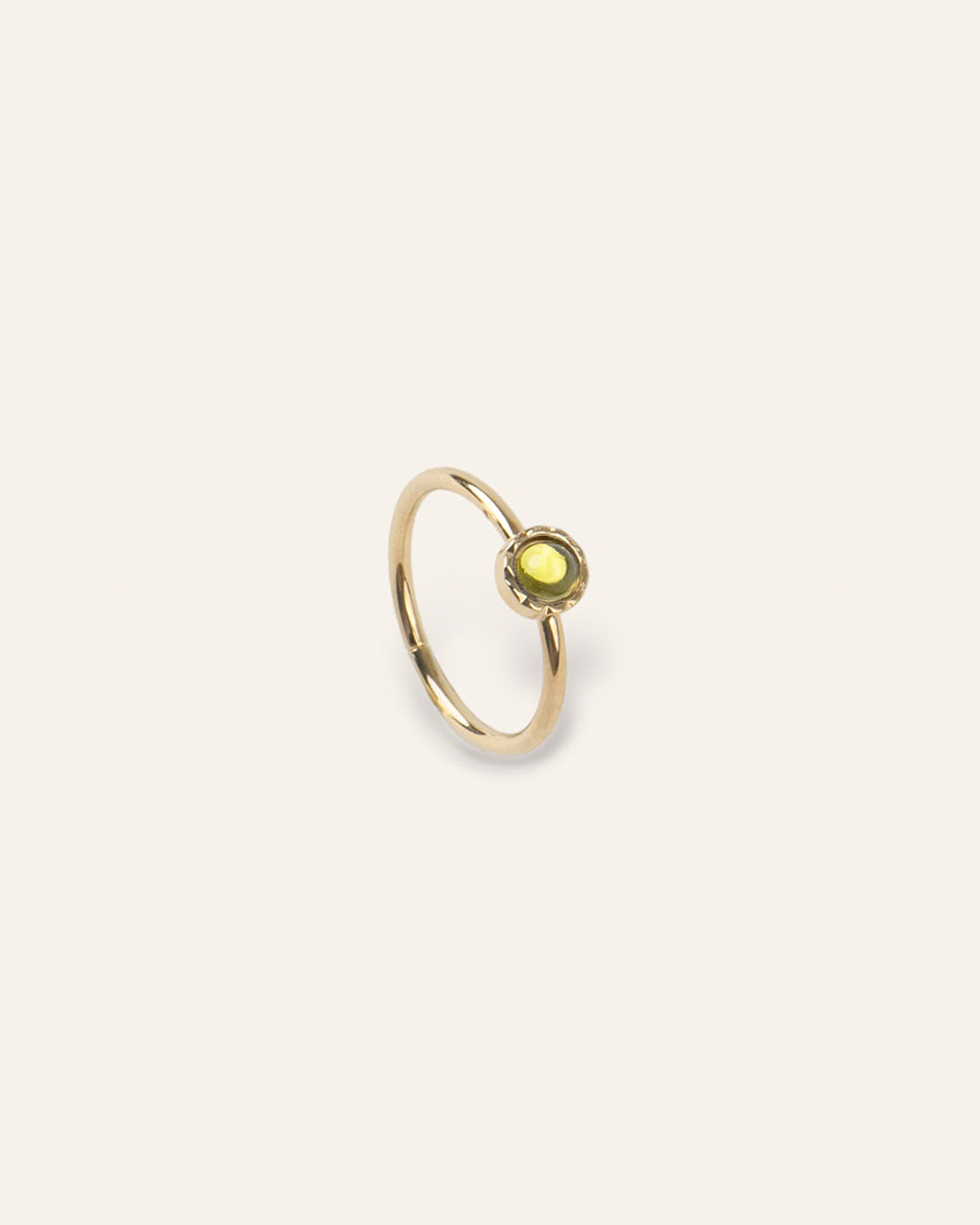 Bague Solitaire Pierre de Naissance Août Plaqué Or 18ct / Péridot 