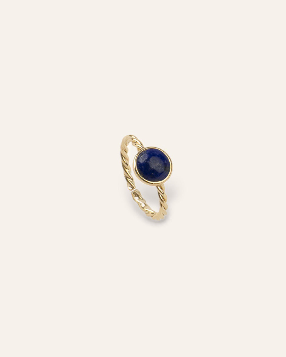 Bague Torsadée Harmonie Pierre de Naissance Septembre Plaqué Or 18ct / Lapis Lazuli 