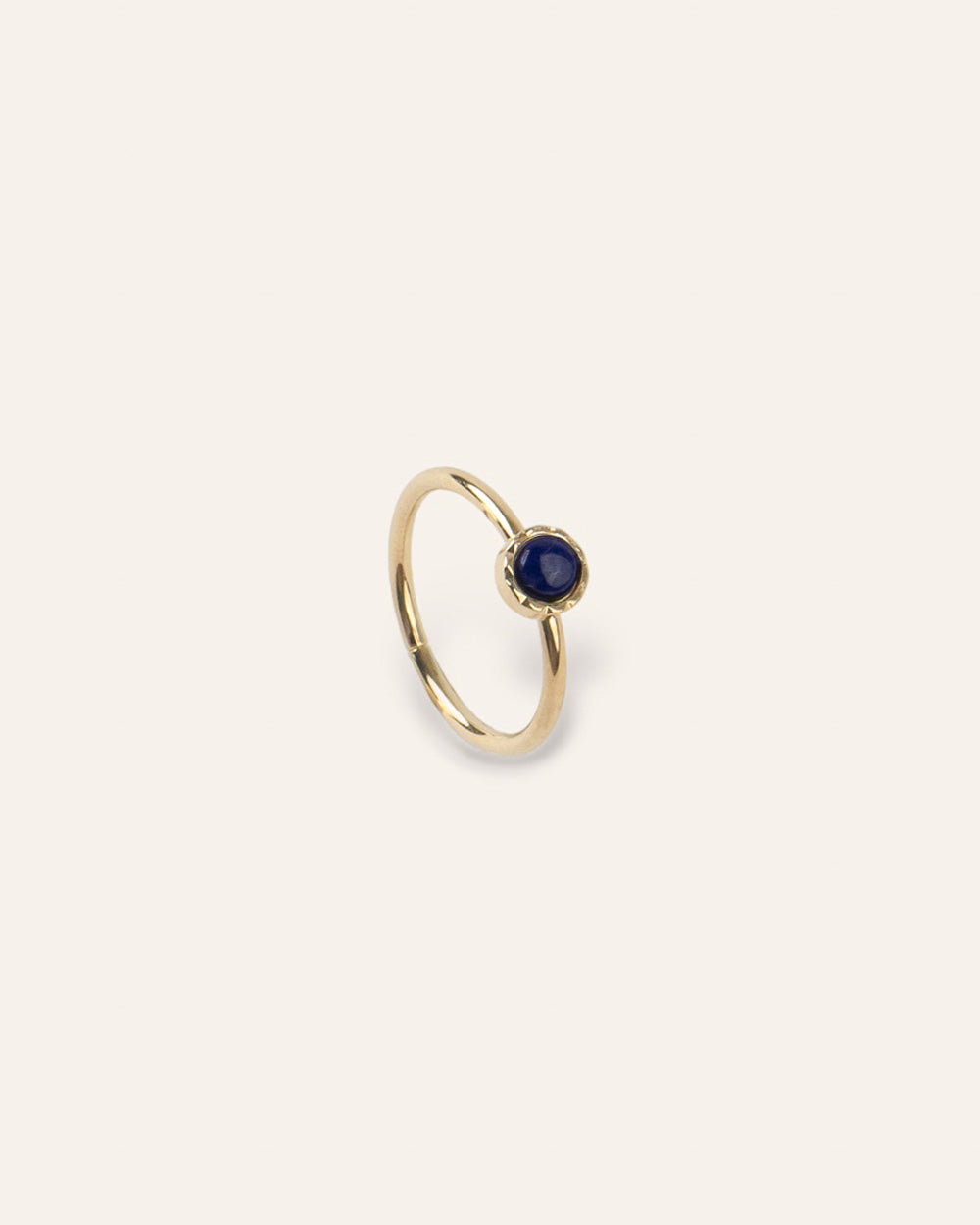 Bague Solitaire Pierre de Naissance Septembre Plaqué Or 18ct / Lapis Lazuli 
