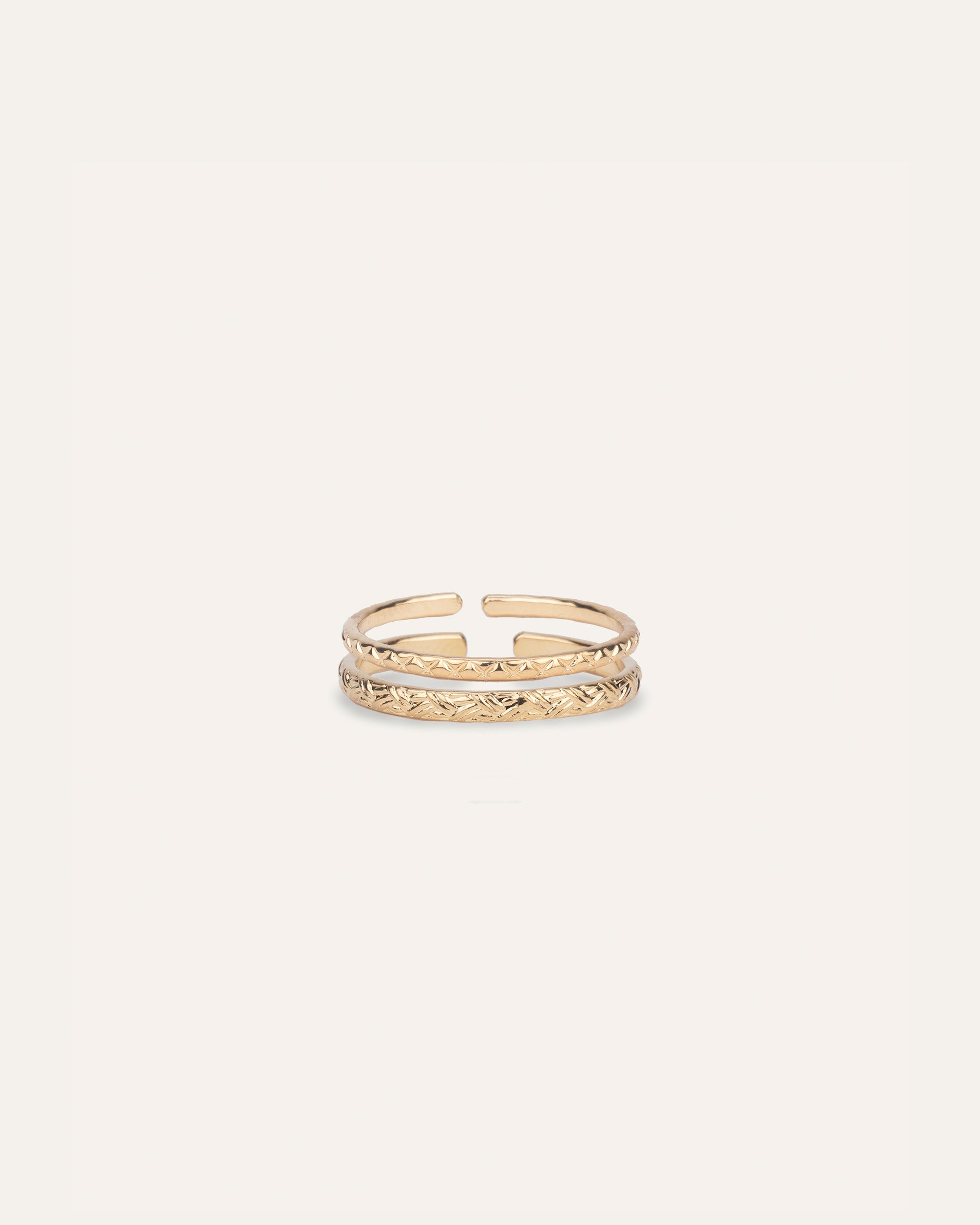 Bague Double Anneau Nina Plaqué Or 18ct