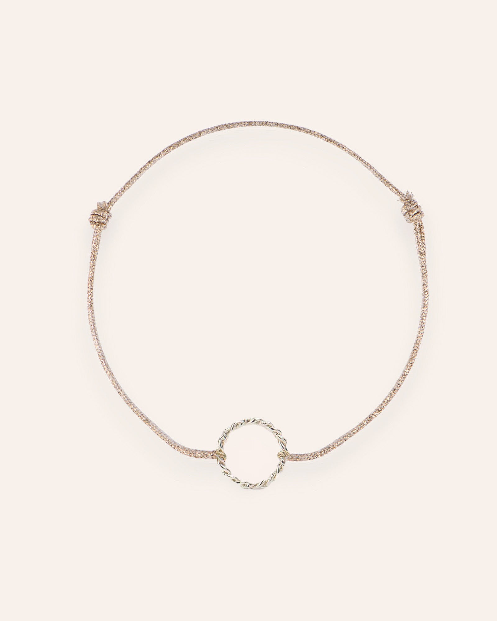 Bracelet Cordon Anneau Torsadé Lucie Plaqué Or 18ct