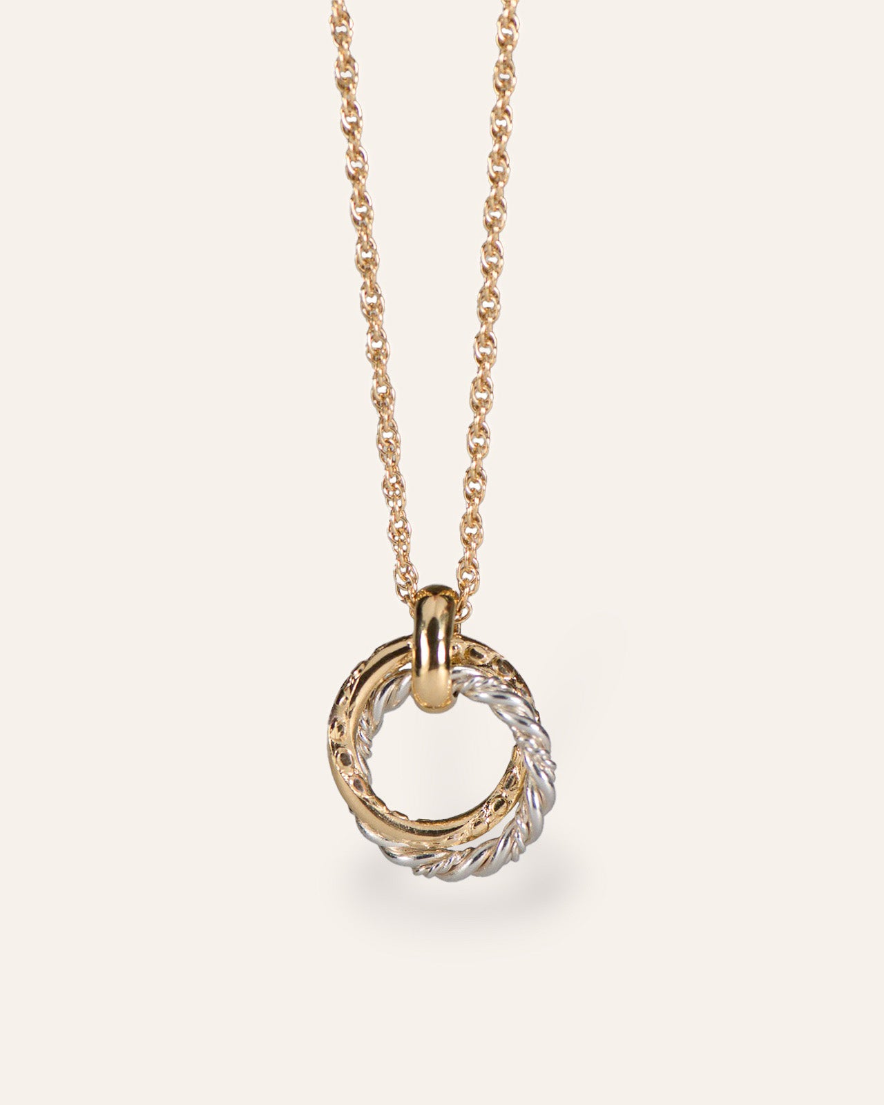 Collier Double Anneau Laurane Plaqué Or 18ct / Argent 925