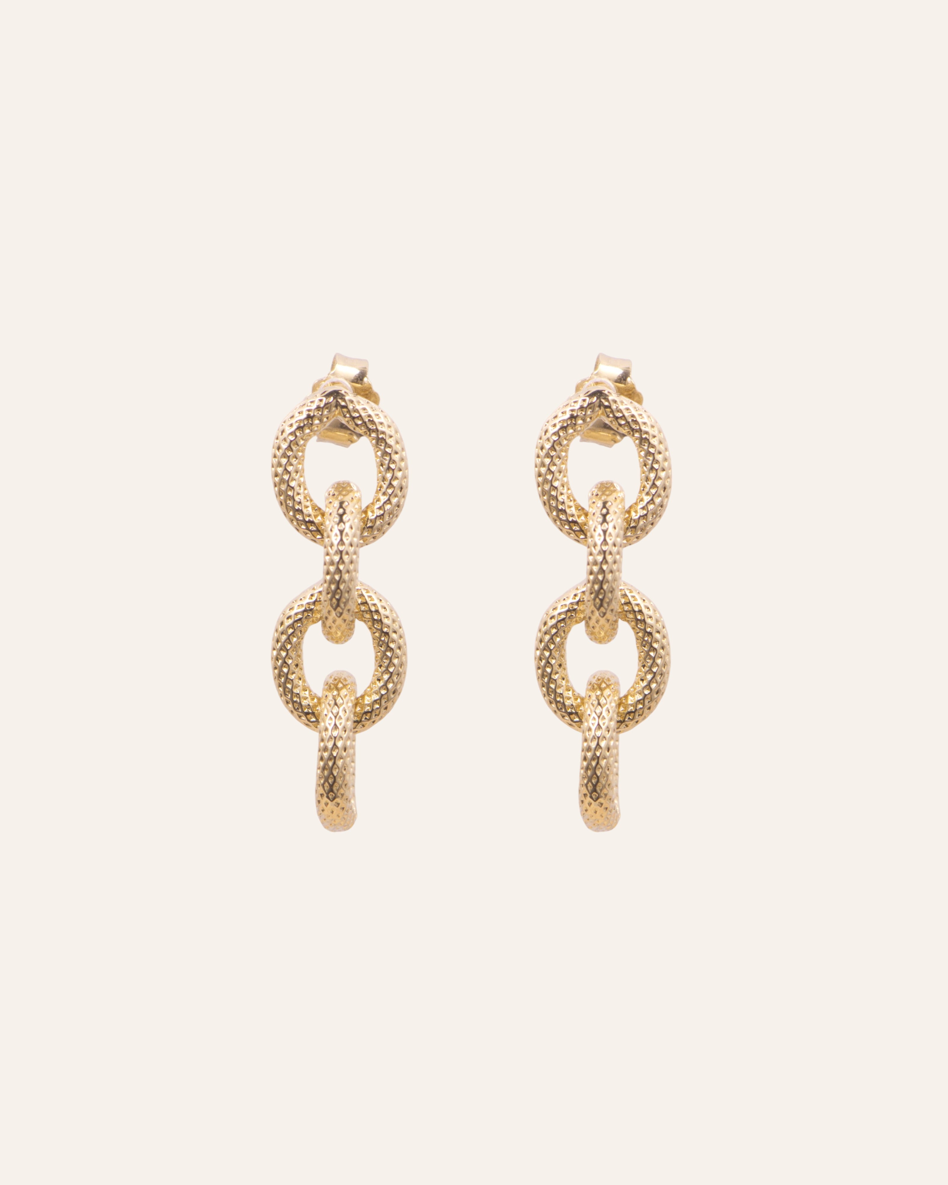 Boucles d'oreilles Maille Ronde Agnès Doré à l'Or Fin 24ct
