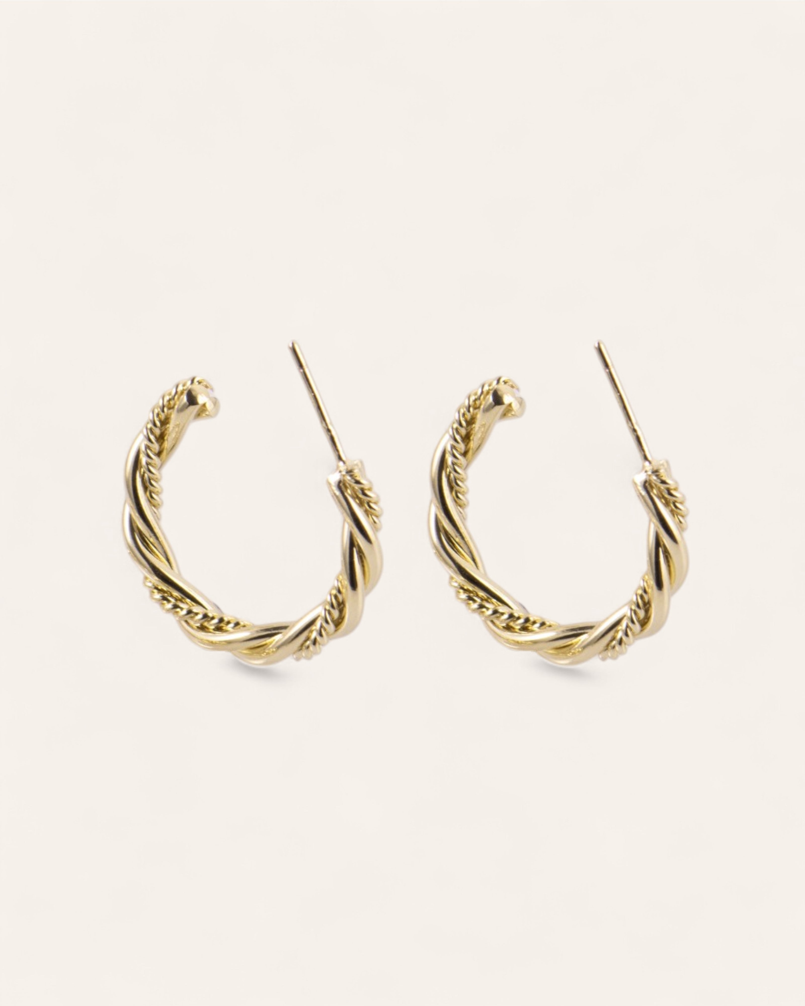 Laurane Large Twisted Hoop Earrings 18k Gold Plated