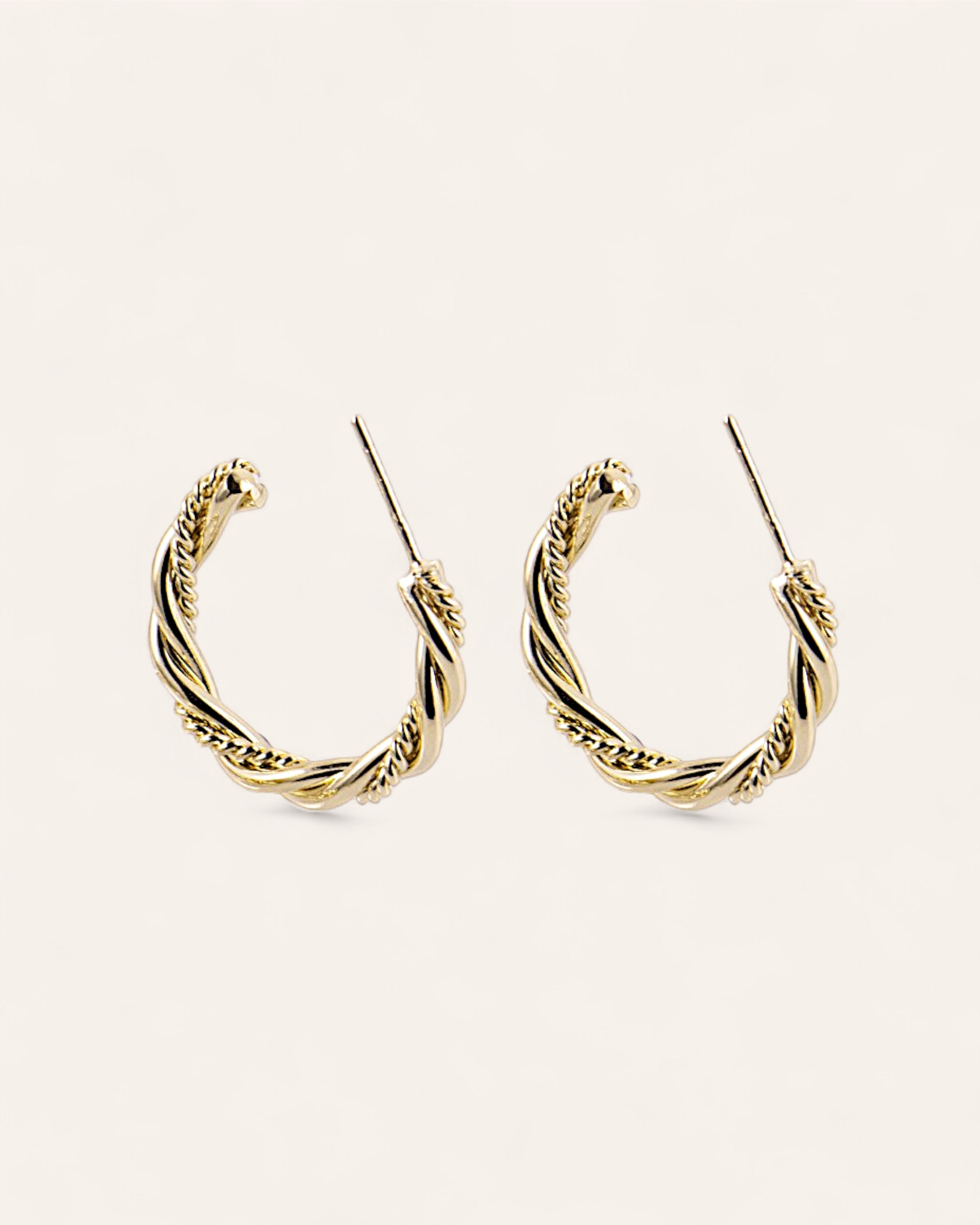 Créoles Torsadées Laurane Plaqué Or 18ct