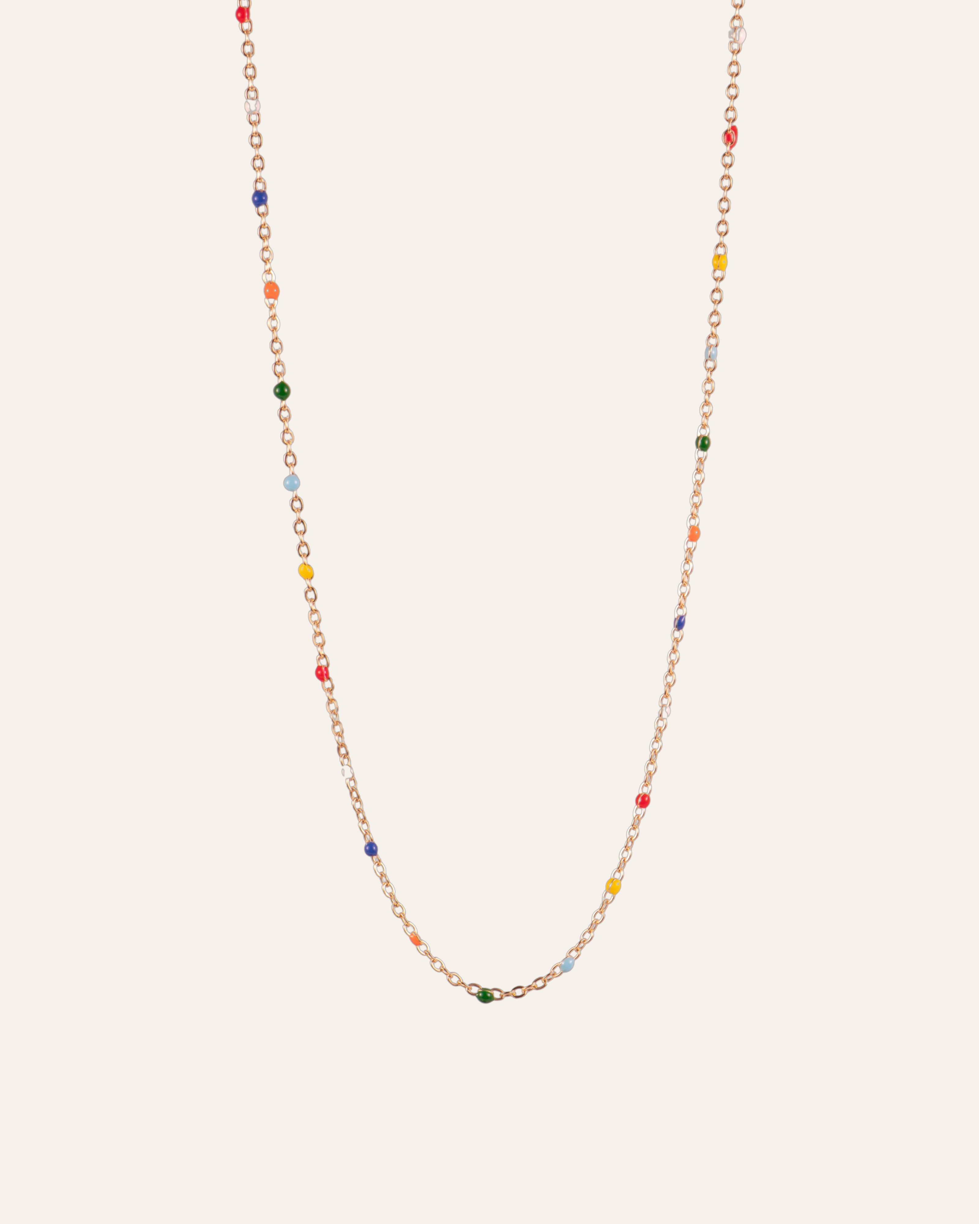 Collier Émaillé Multicolore Malia Doré à l'Or Fin 24ct