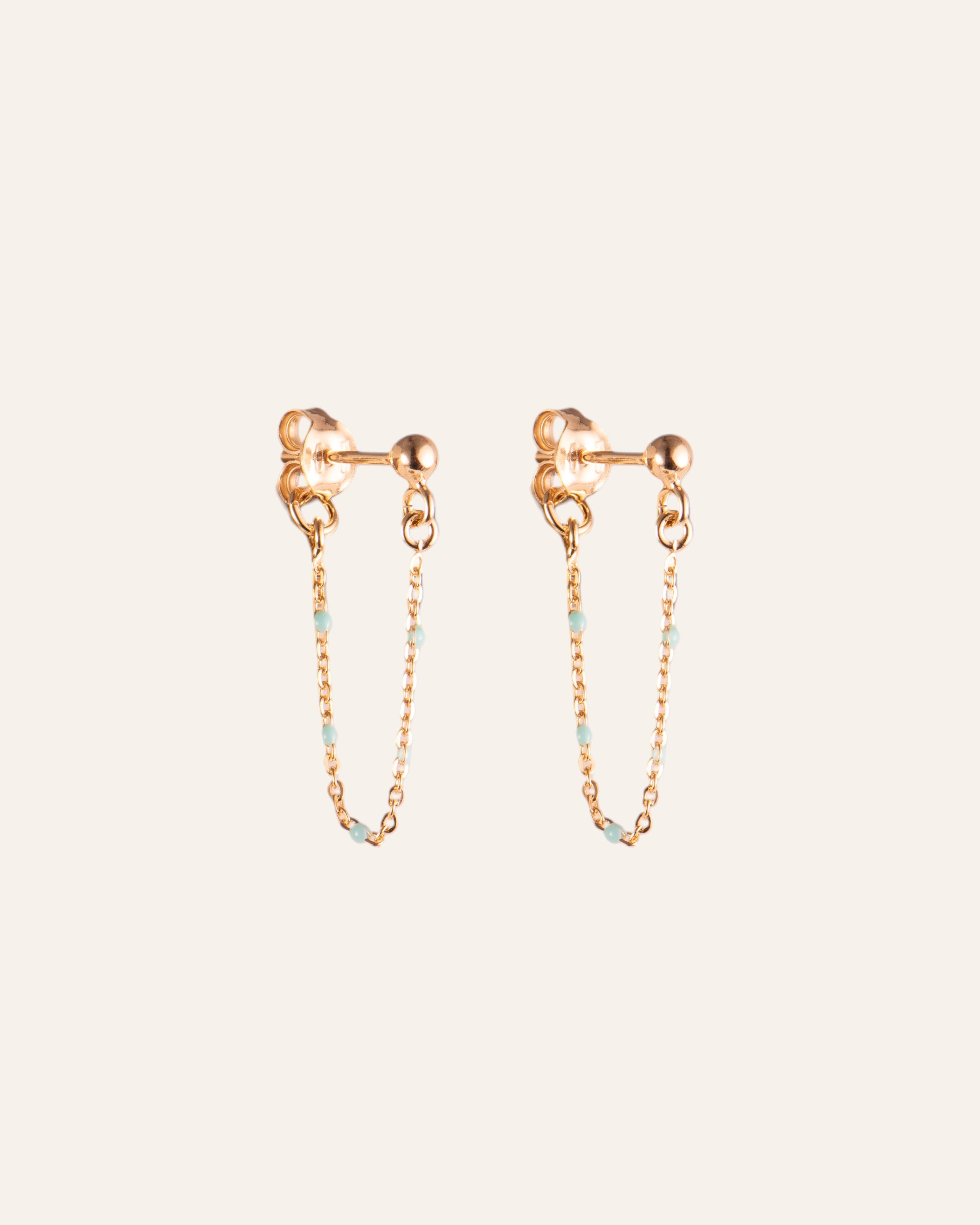 Boucles d'oreilles Émaillées Malia Doré à l'Or Fin 24ct