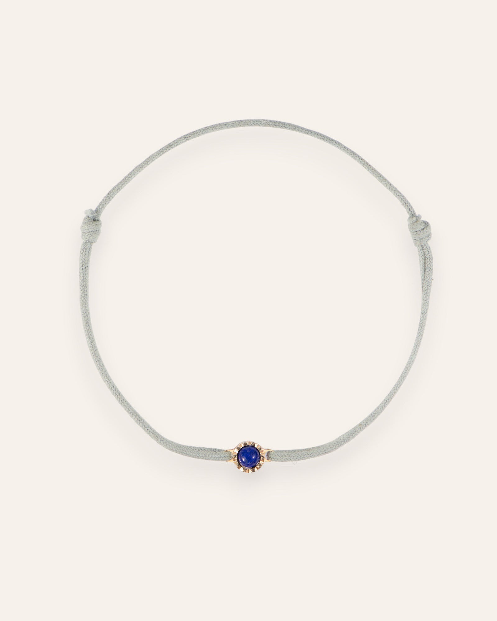 Bracelet Cordon Solitaire Pierre de Naissance Septembre Plaqué Or 18ct / Lapis Lazuli 