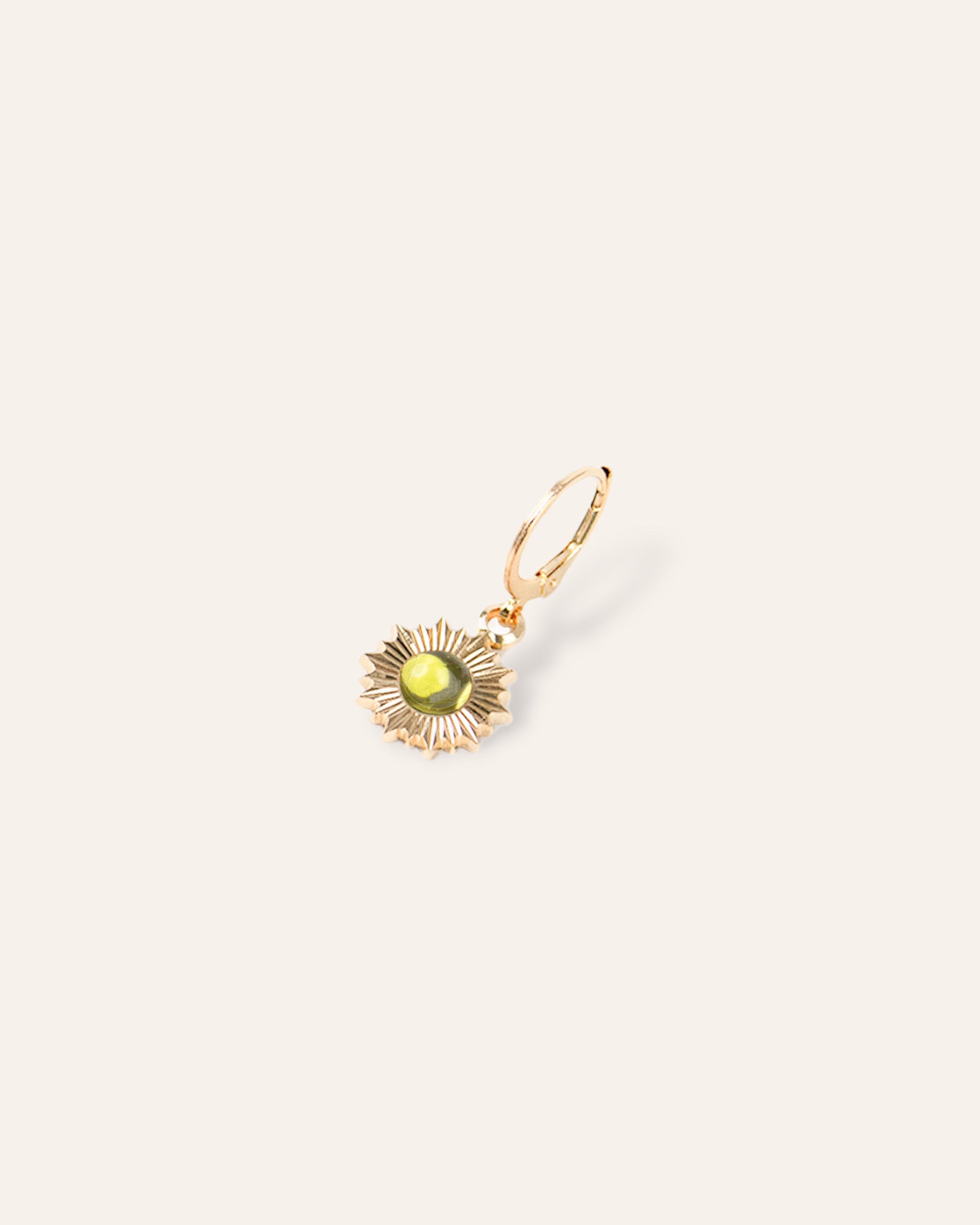 Dormeuse Soleil Ilios Pierre de Naissance Août Plaqué Or 18ct / Péridot  