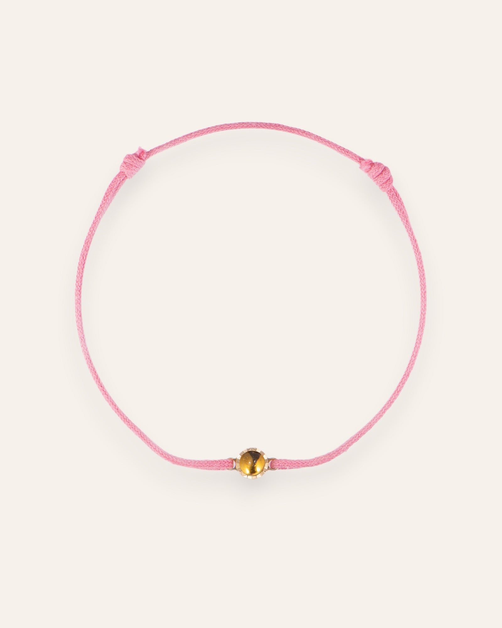 Bracelet Cordon Solitaire Pierre de Naissance Novembre Plaqué Or 18ct / Citrine 