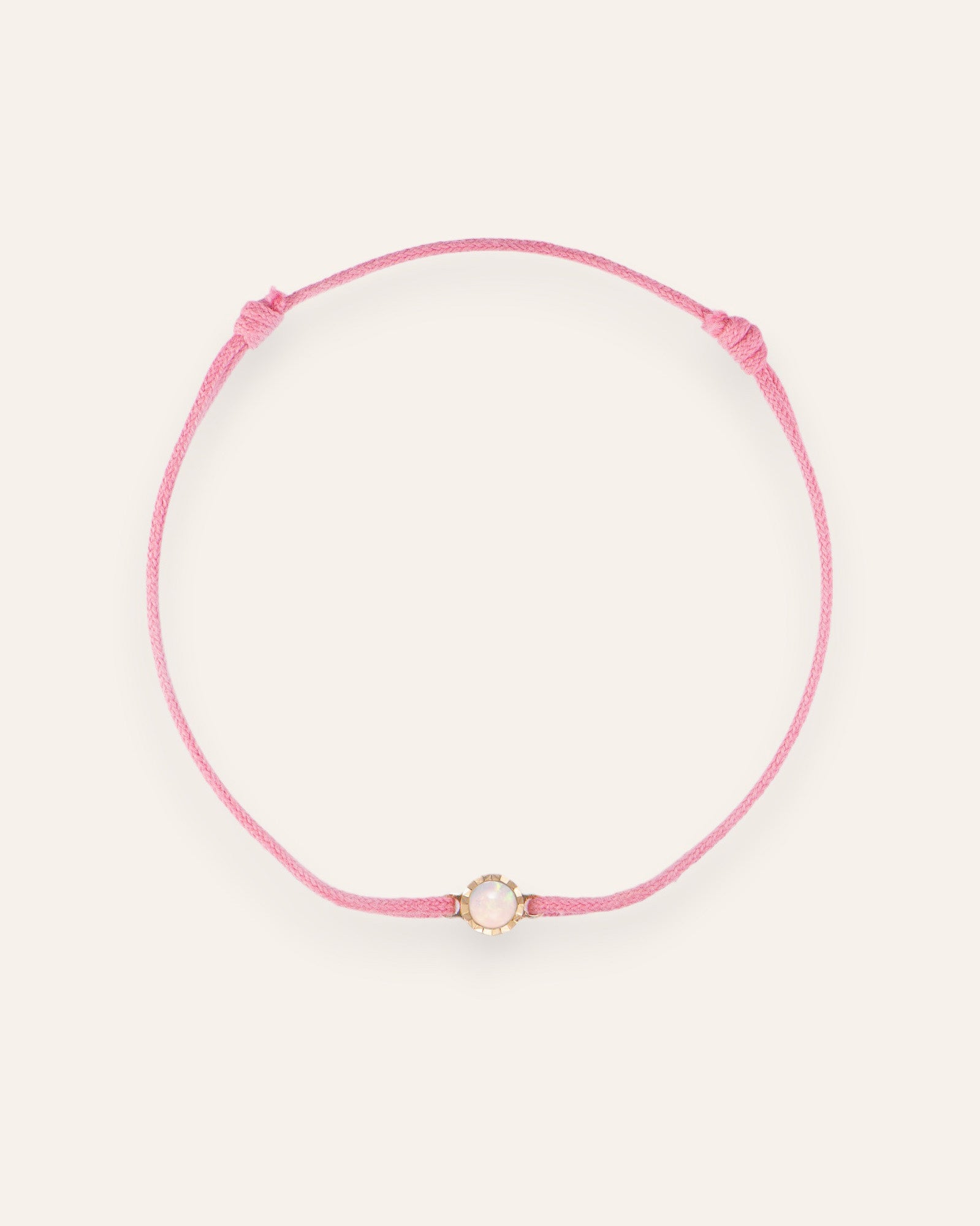 Bracelet Cordon Solitaire Pierre de Naissance Octobre Plaqué Or 18ct / Opale 