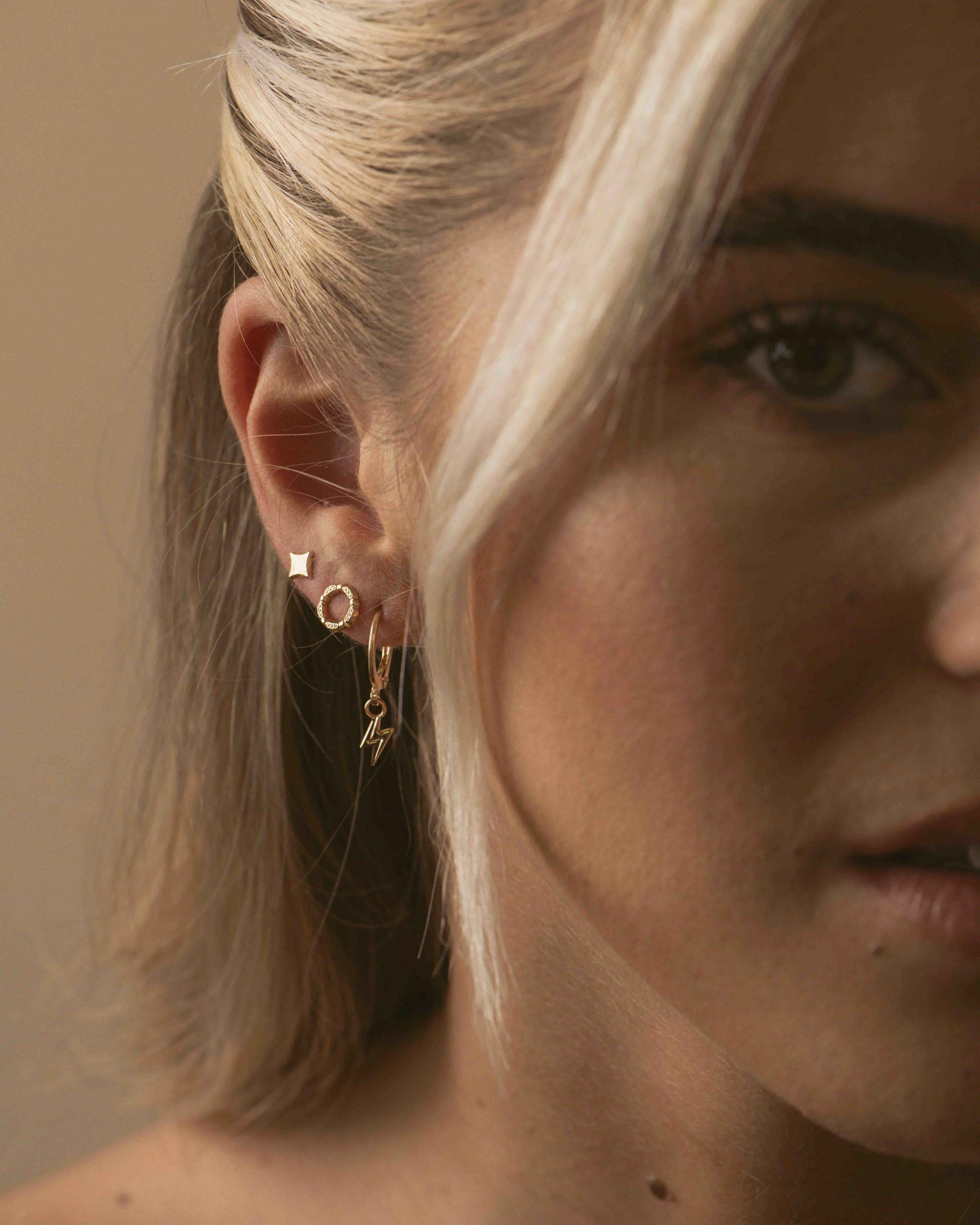 Boucles d'oreilles anneaux pour femme - Argent sterling. Color