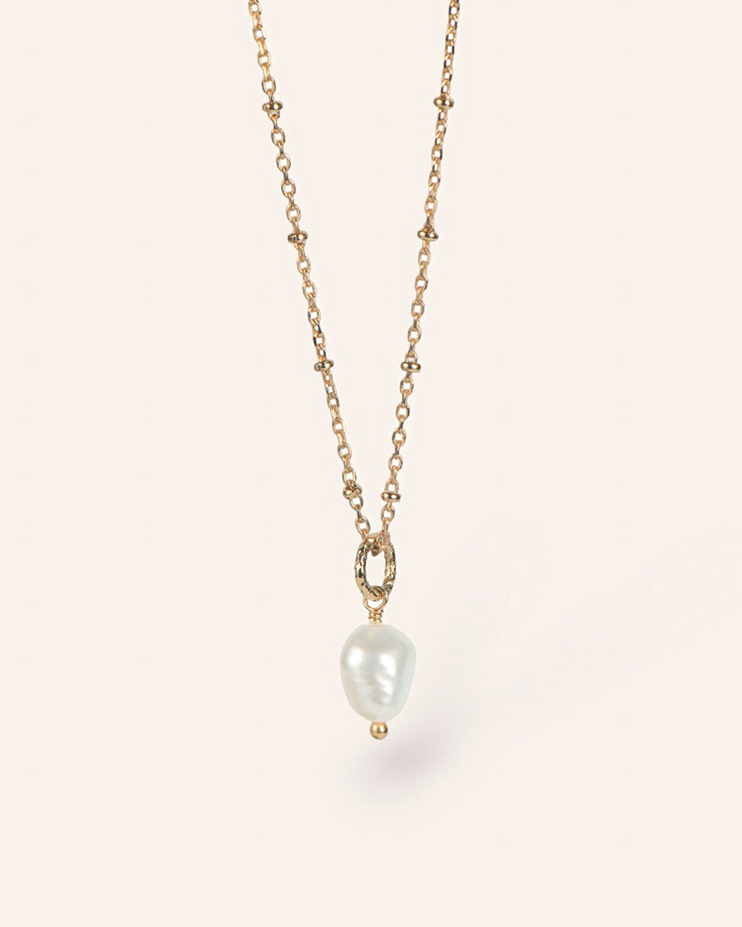 Collier Pendentif Perle Isabella Plaqué Or 18ct / Perle