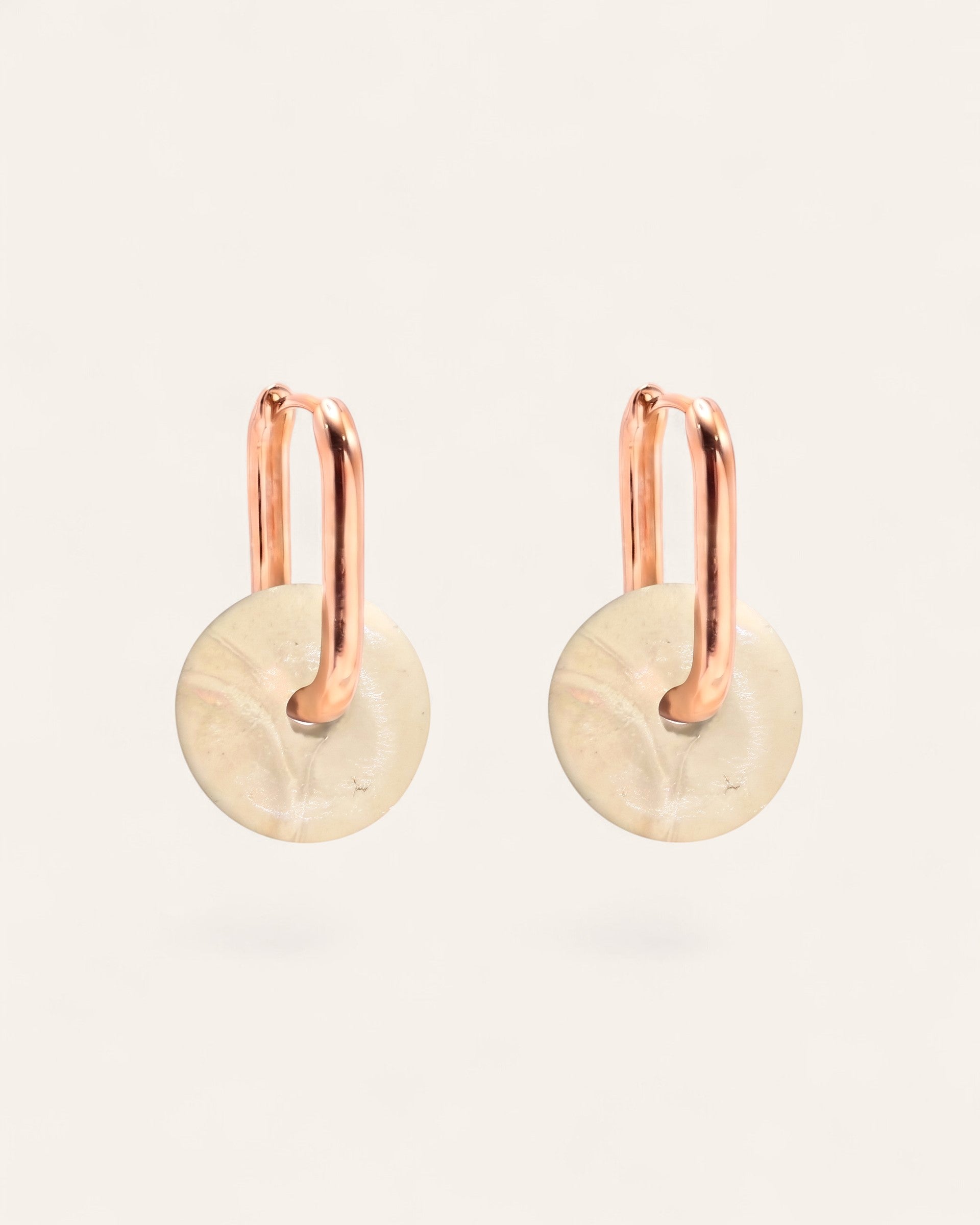Boucles d'oreilles Céramique Aurélia Doré à l'Or Fin 24ct / Blanc