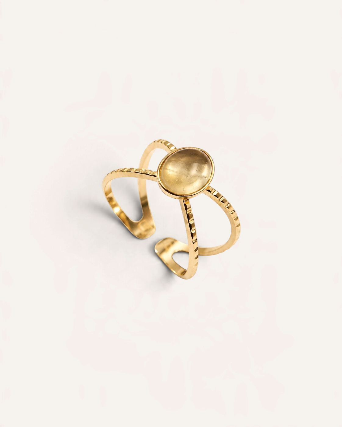Bague Fine Cassendra Plaqué Or 18ct / Citrine