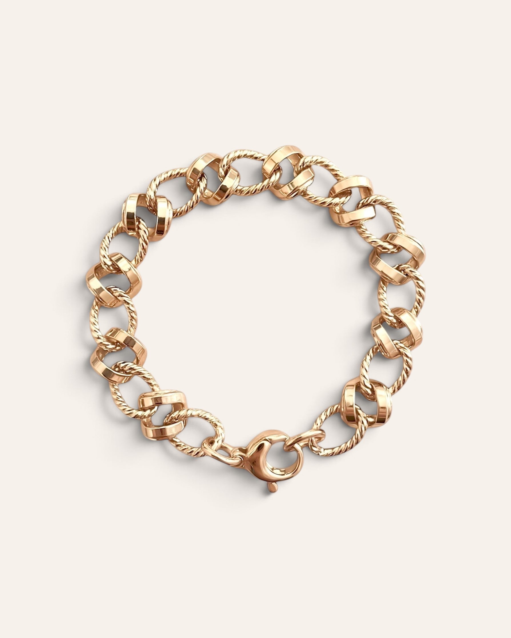 Bracelet Maille Fantaisie Megane Doré à l'Or Fin 24ct