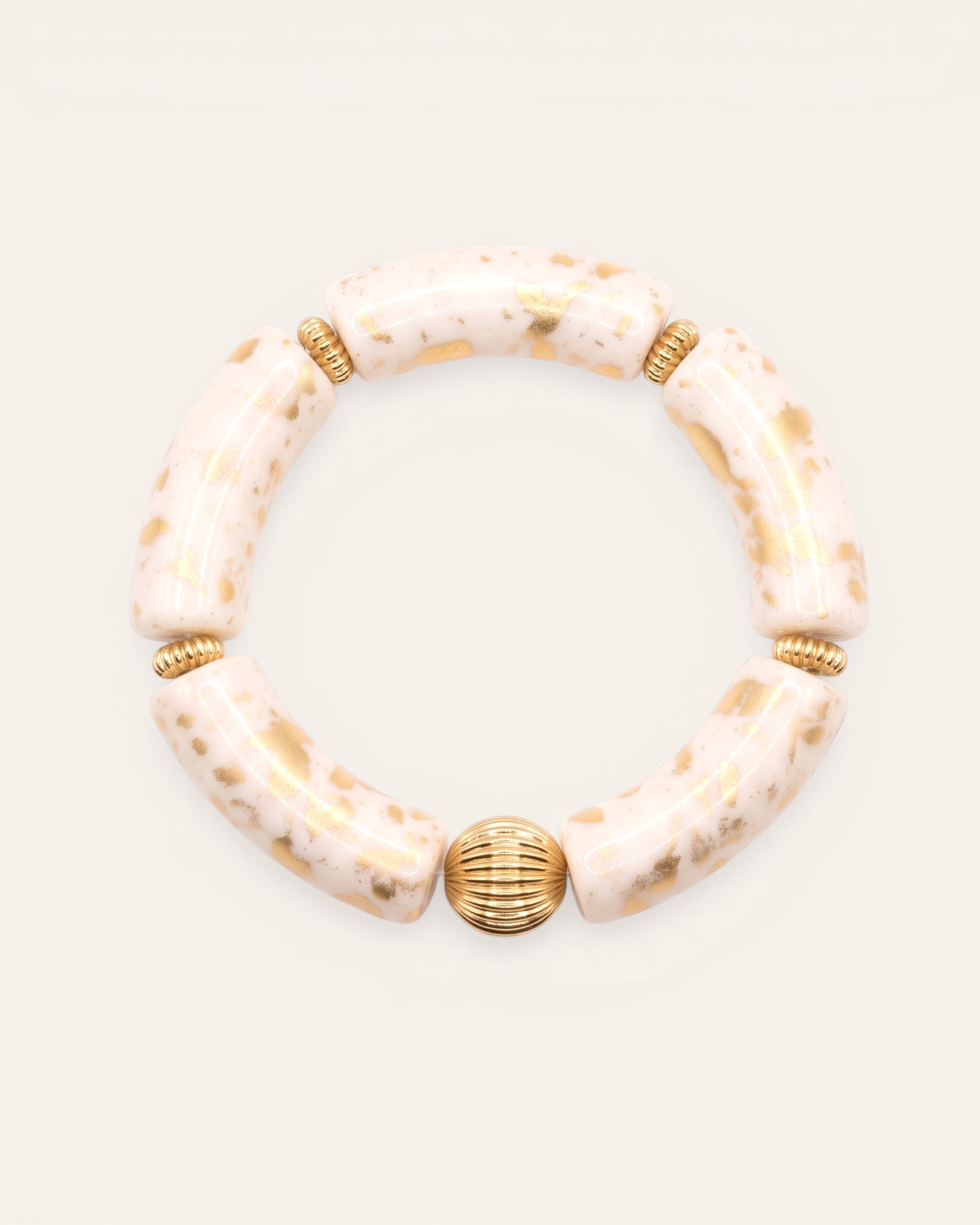 Bracelet Élastique Résine Lilly Blanc