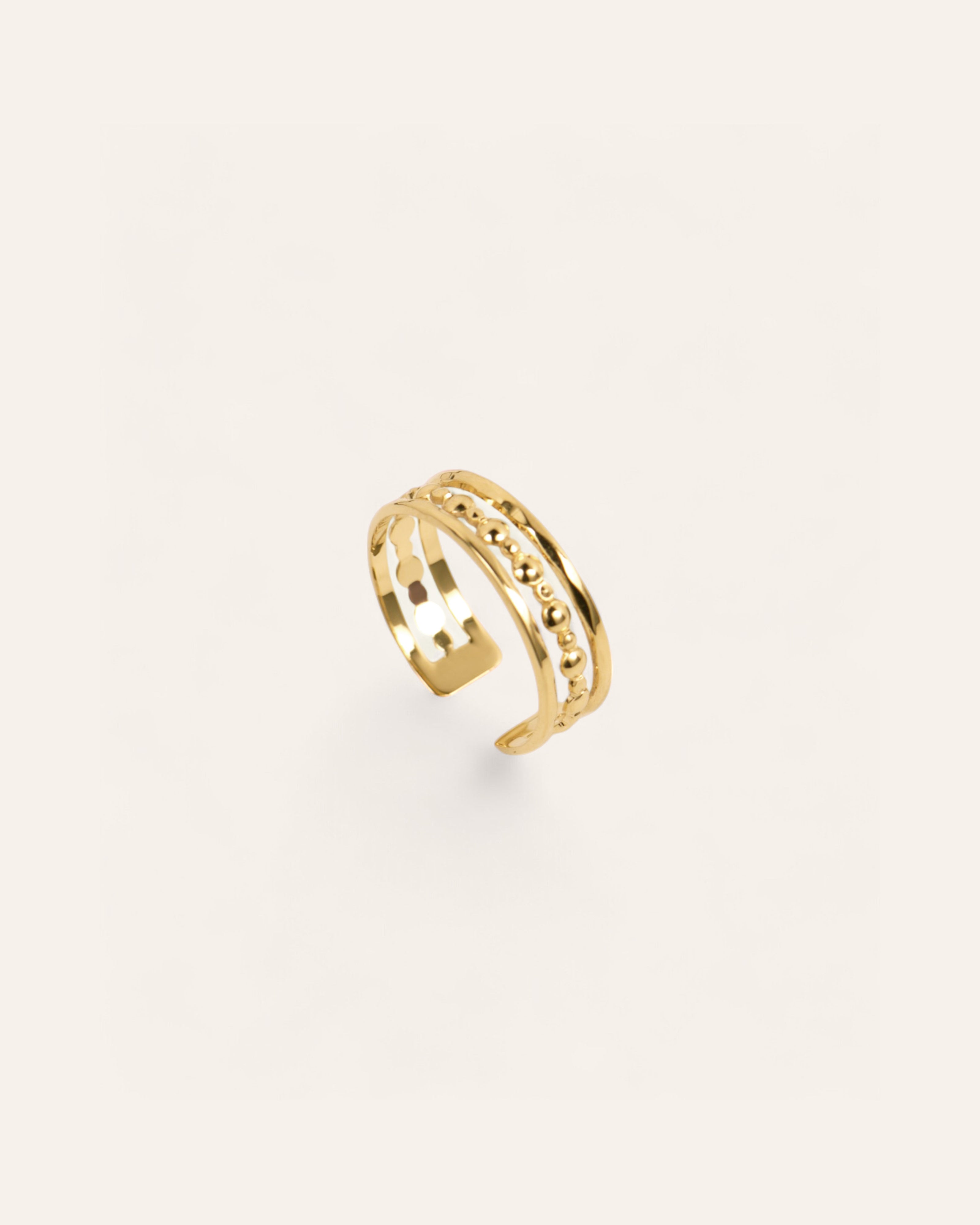Bague 3 Rangs Emily Plaqué Or 18ct