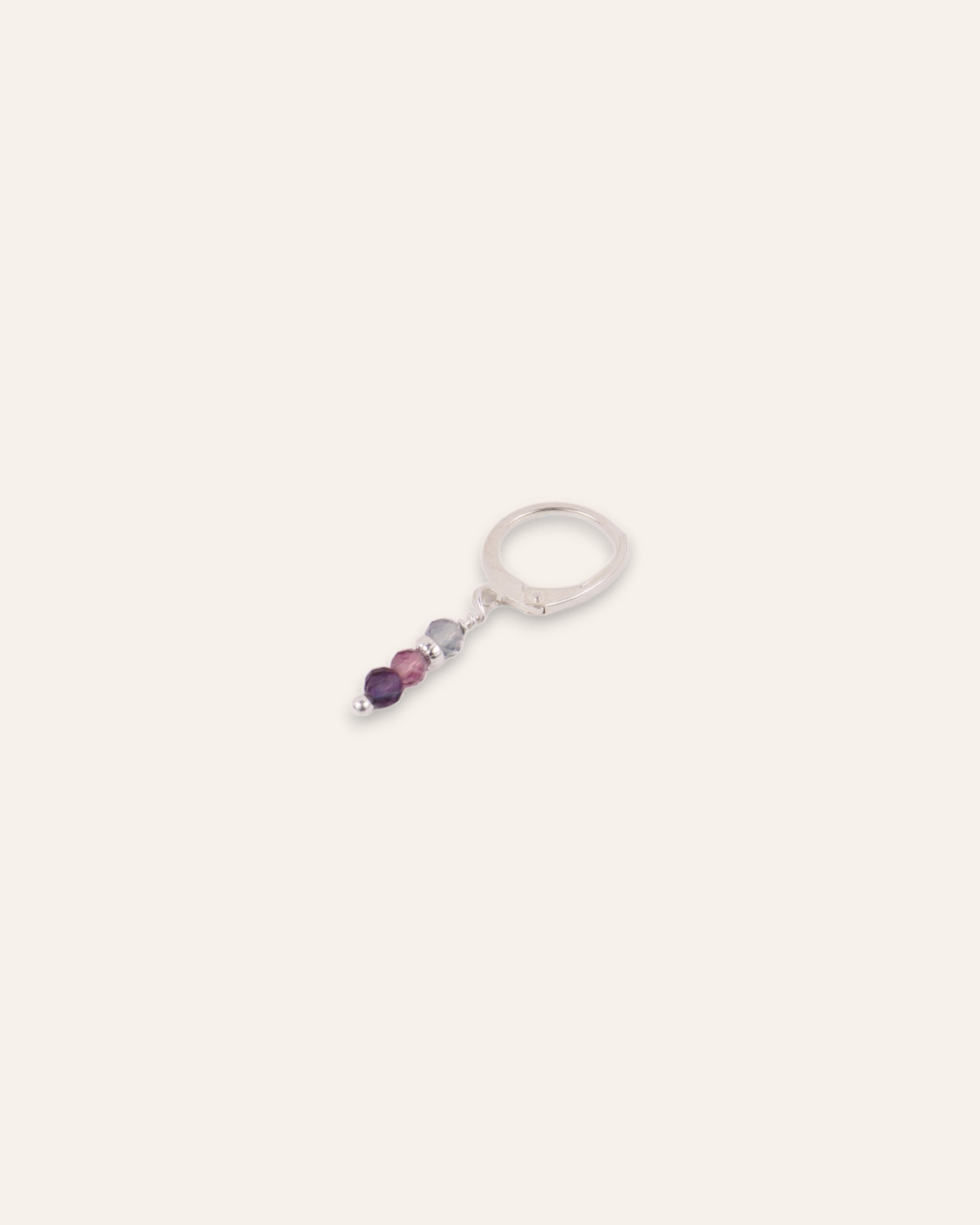 Boucle d'oreille Pendante Hanae Argent 925 / Fluorite