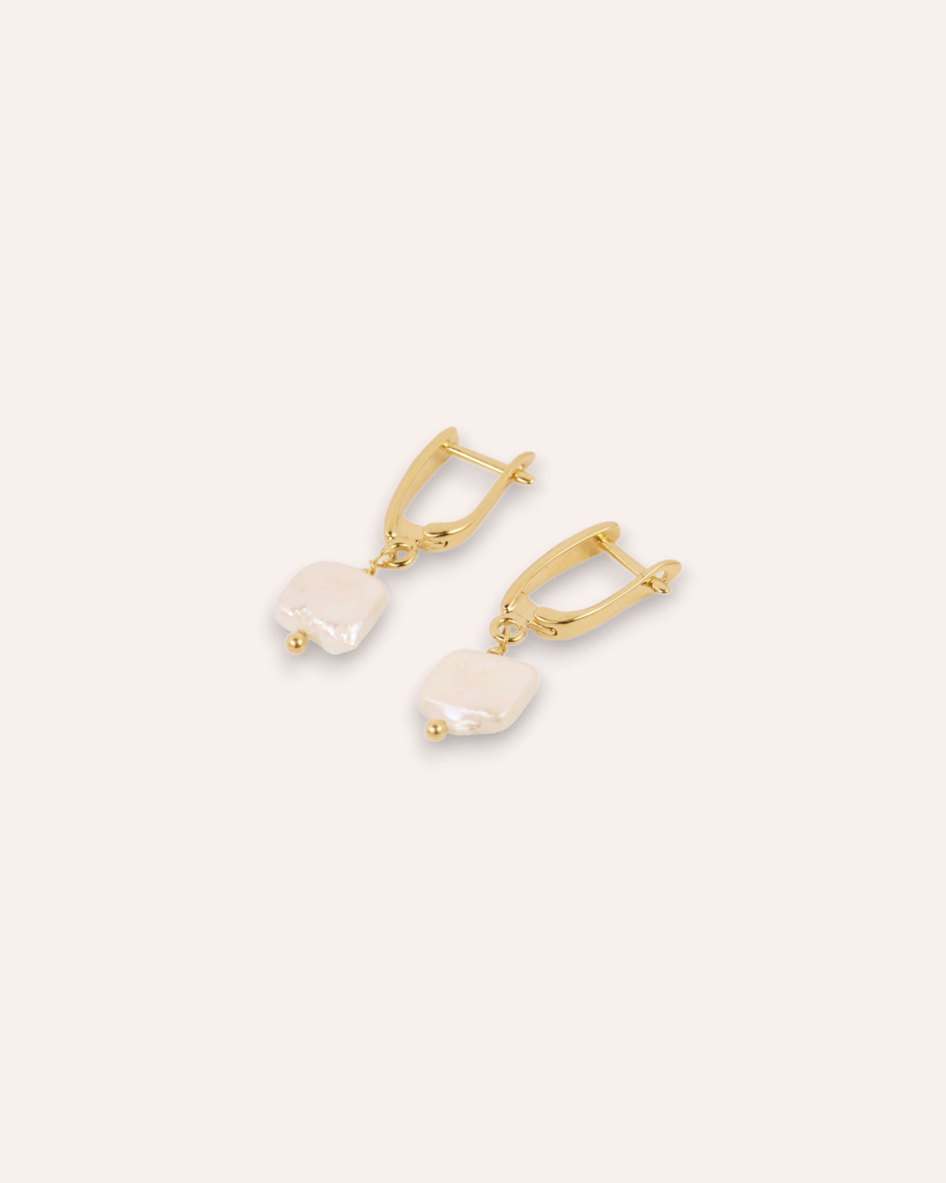 Boucles d'oreilles en Perle Ava Doré à l'Or Fin 24ct / Perle