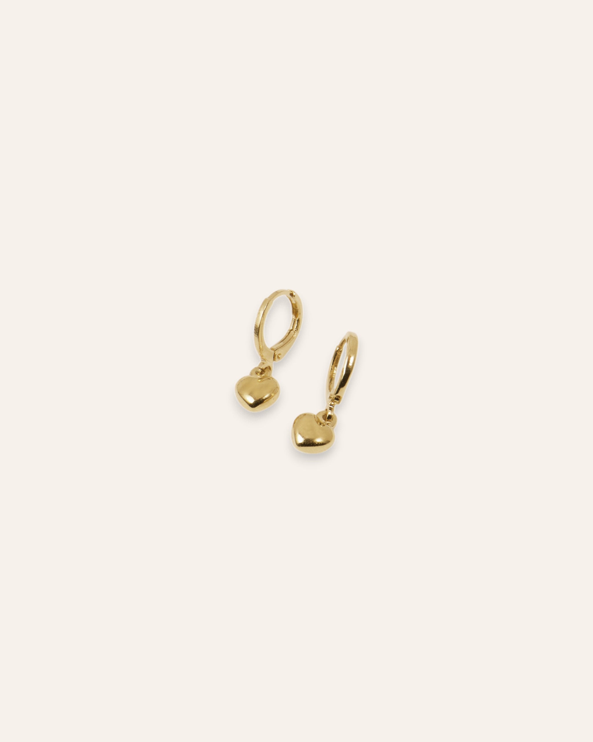 Boucles D'oreilles Dormeuses En Cœur - Plaqué Or Jaune 750, 15 Mm, Neuf Avec étiquettes, Fabrication Française