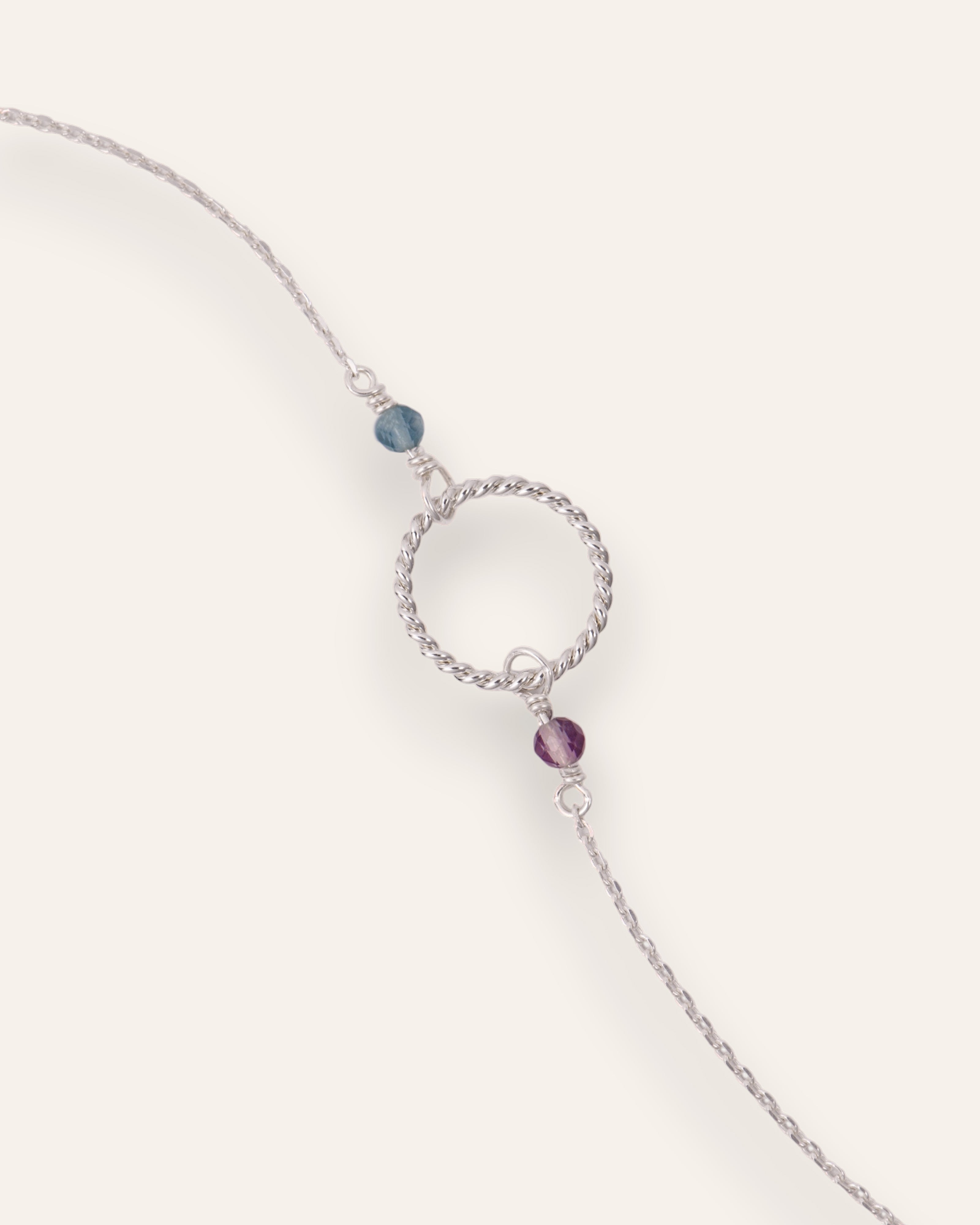 Bracelet Anneau Alice Argent 925 / Fluorite