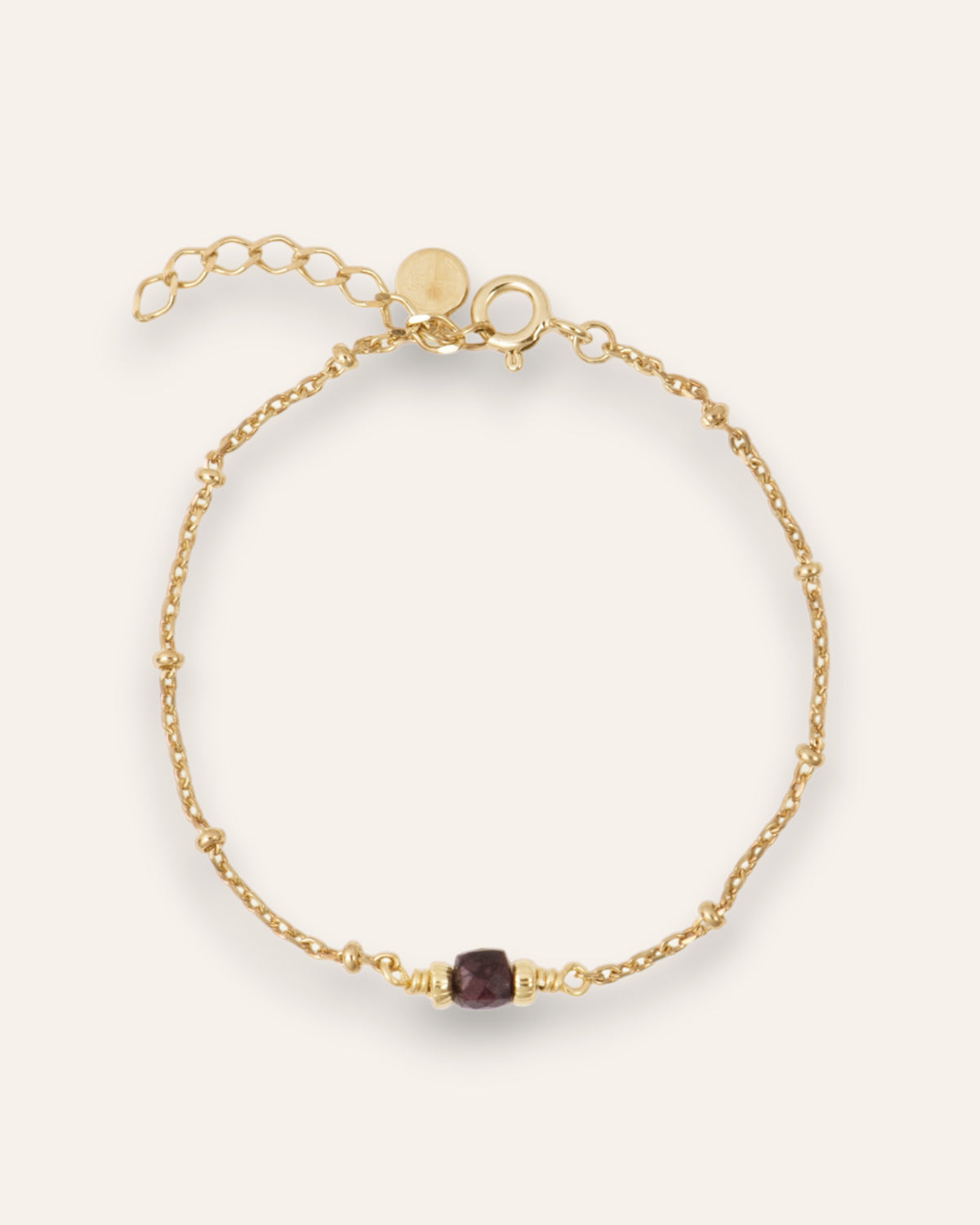Bracelet Plaqué Or 18 Carats Avec Grenat Et Perles - Rose-Mimosa, Neuf Avec étiquettes
