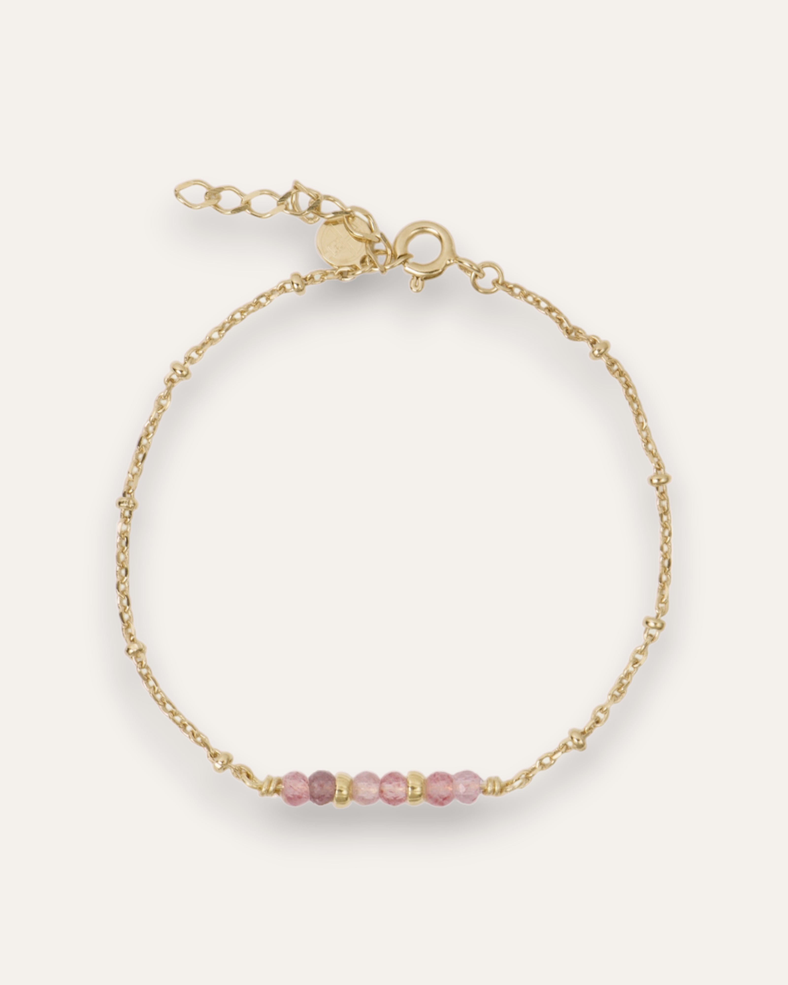 Bracelet Multi-Pierres Hanna Plaqué Or 18ct / Rhodonite