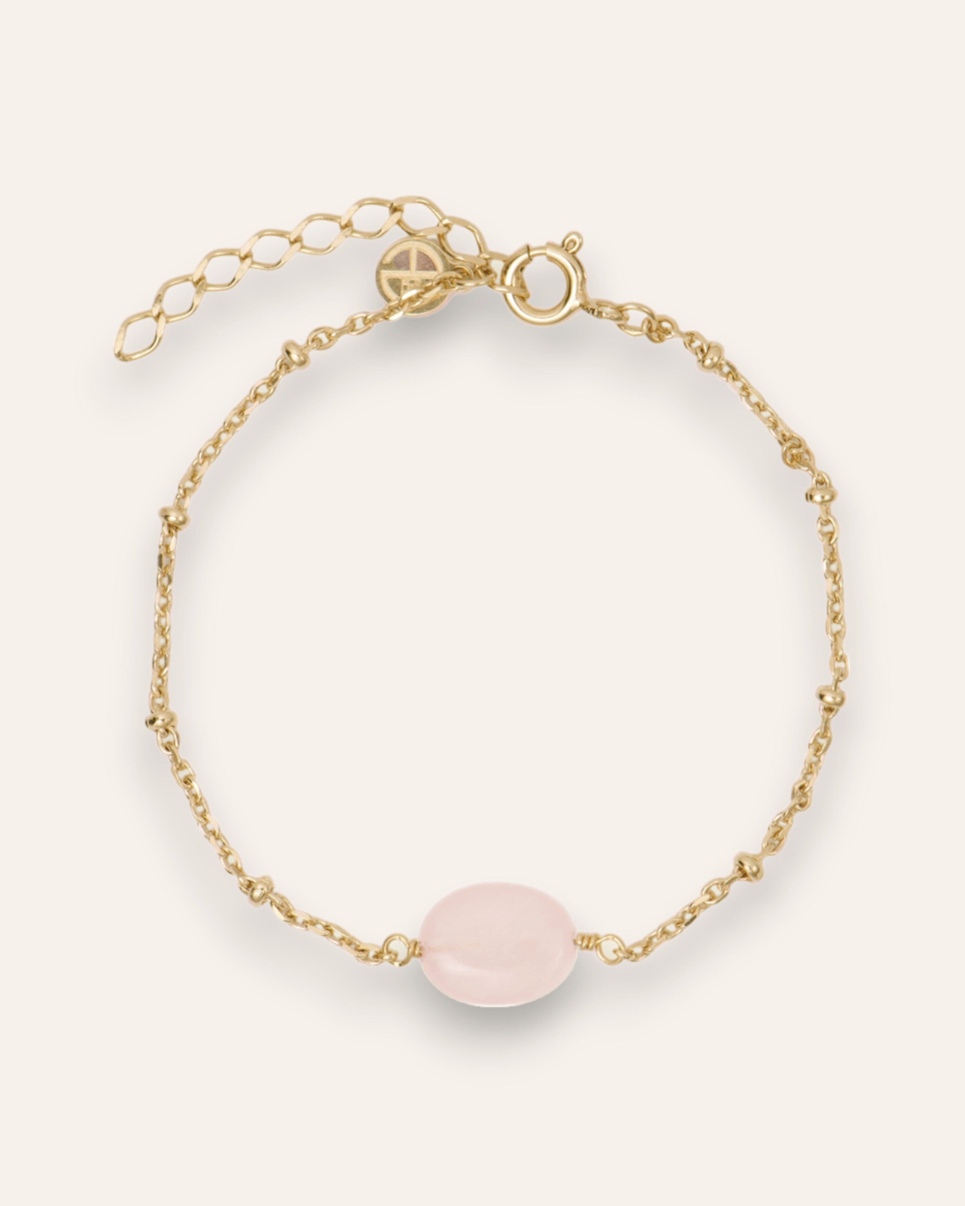 Bracelet Pierre Nina Plaqué Or 18ct / Quartz Rose