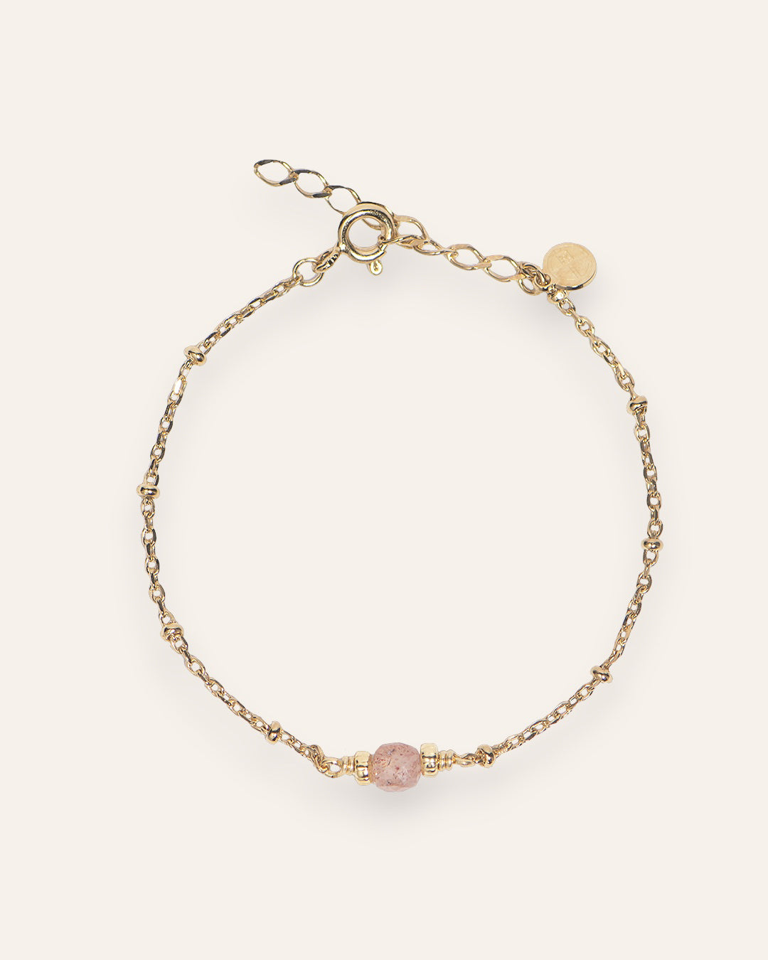 Bracelet Chaîne Boule Aline Plaqué Or 18ct / Pierre de soleil
