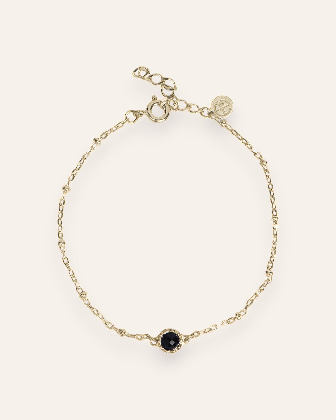 Bracelet Cabochon Amandine Plaqué Or 18ct / Onyx