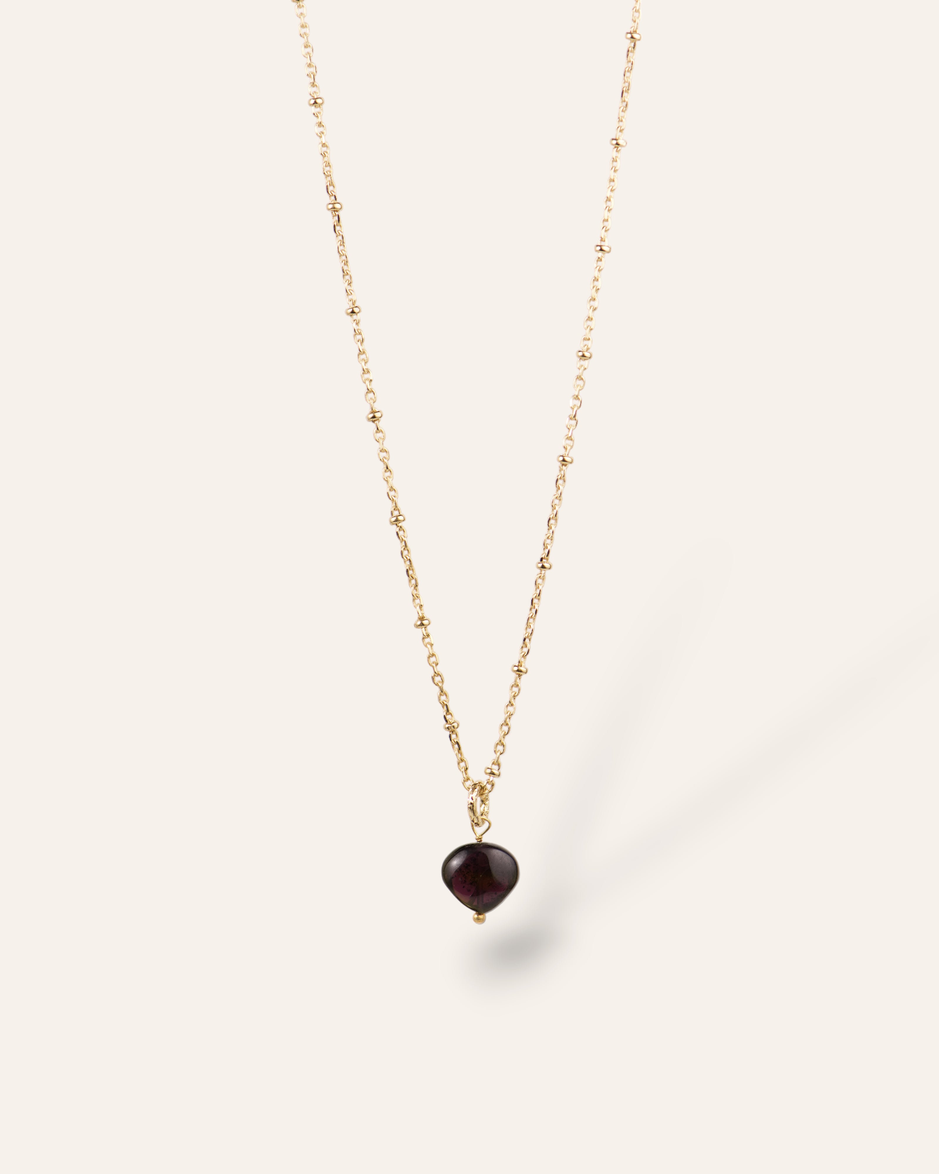 Collier Pendentif Isabella Plaqué Or 18ct / Grenat