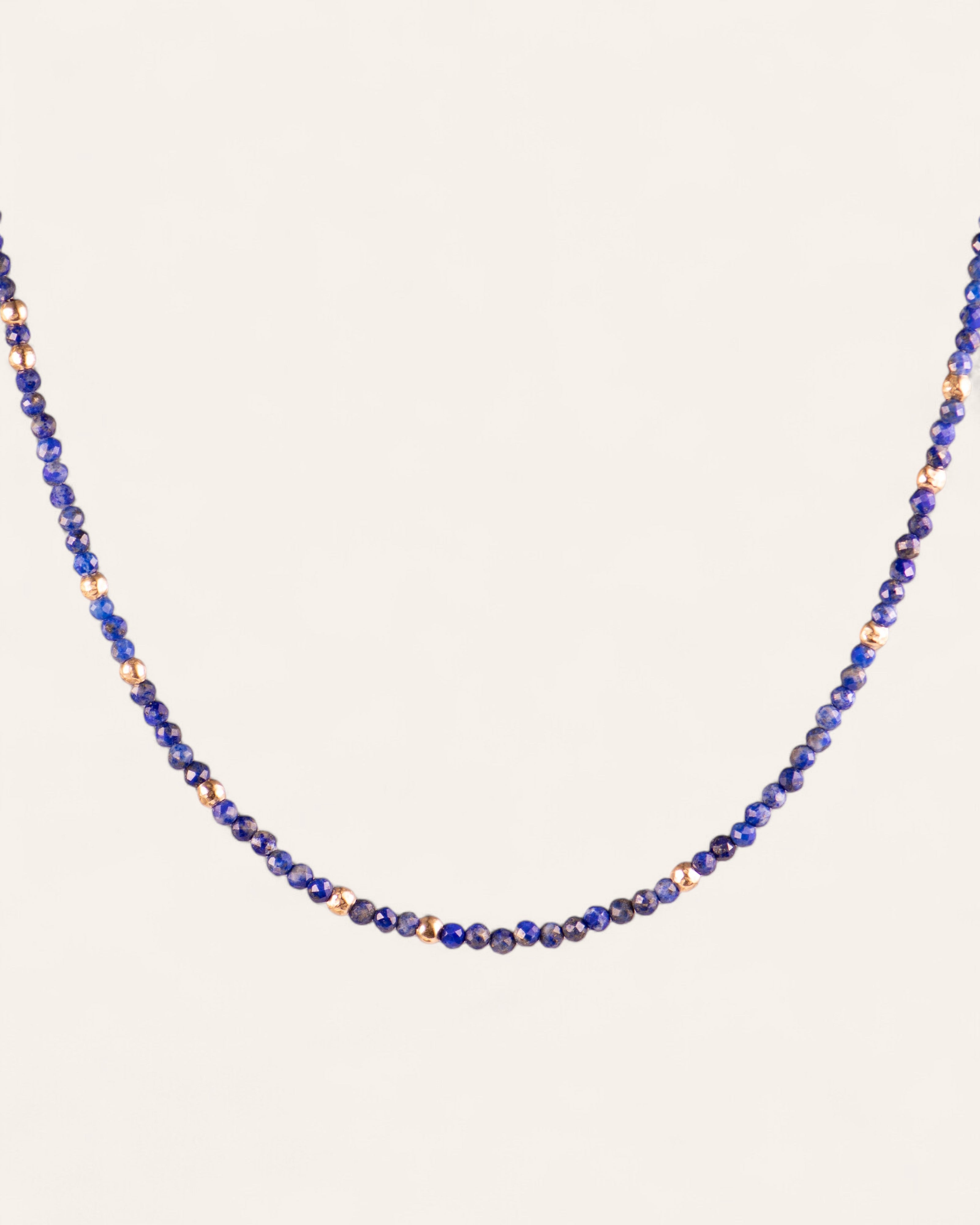 Collier Multi-Pierres Cléo Doré à l'Or Fin 24ct / Lapis Lazuli
