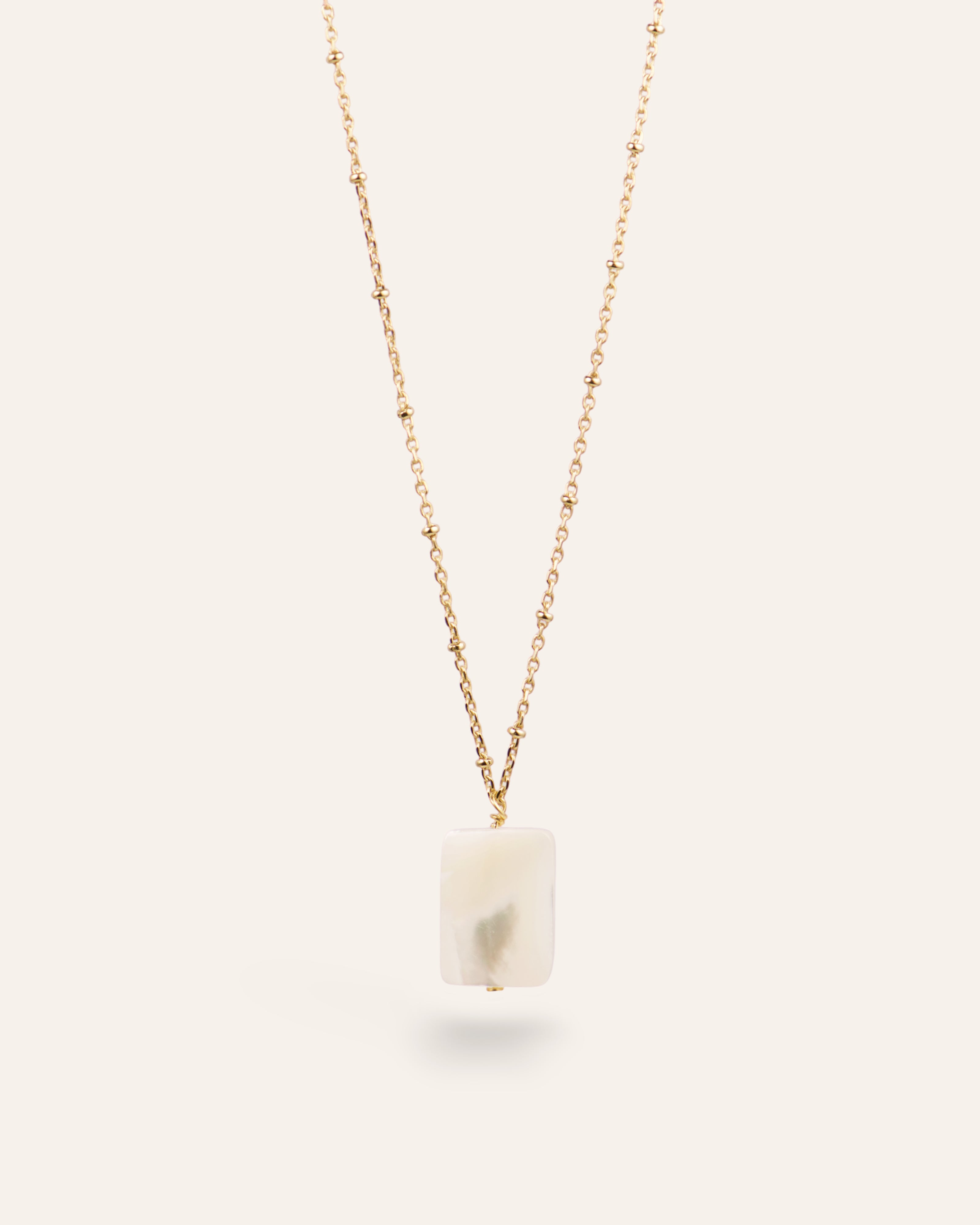 Collier Pendentif Louisa Plaqué Or 18ct / Nacre