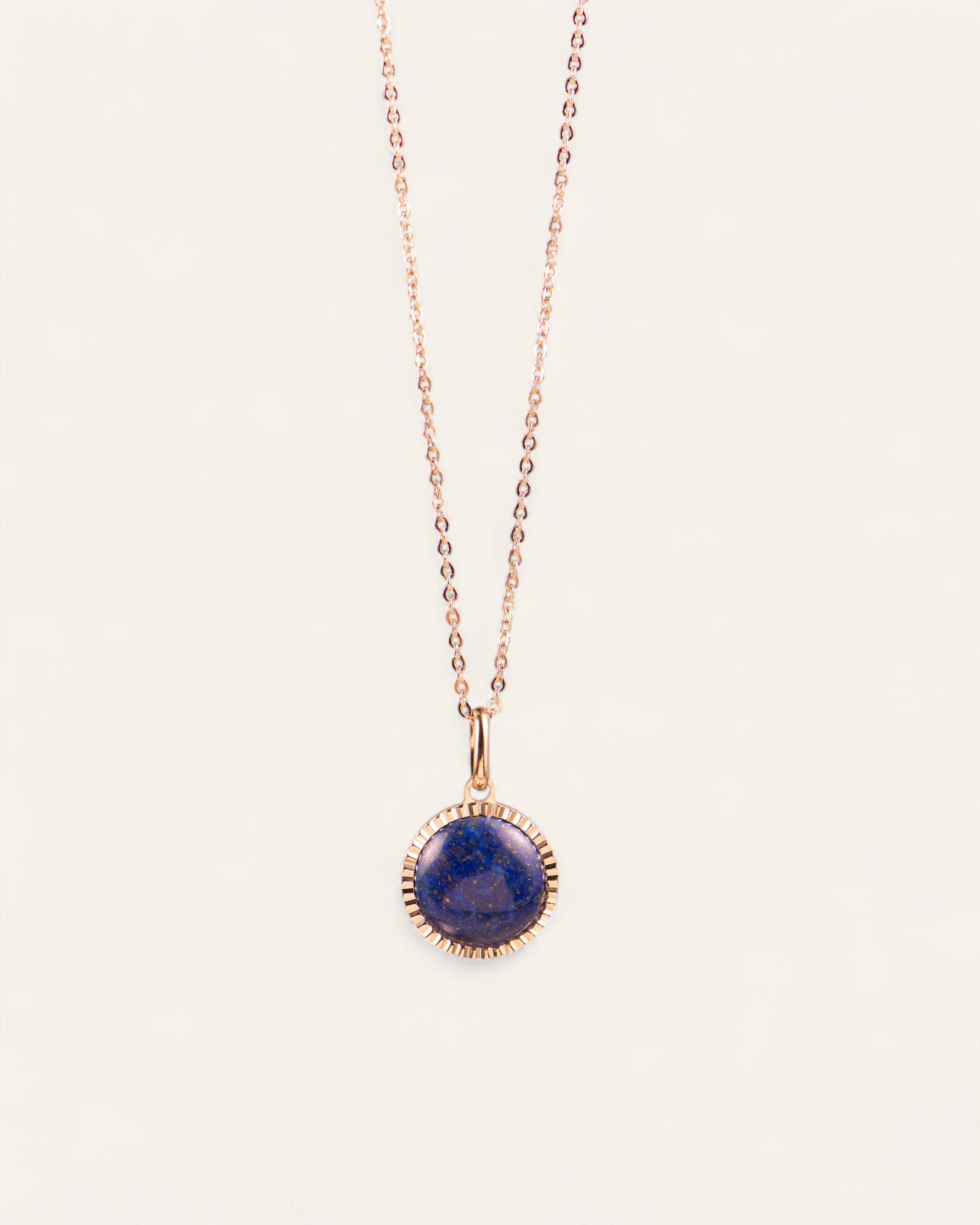 Collier Cabochon Nomade Plaqué Or 18ct / Lapis Lazuli
