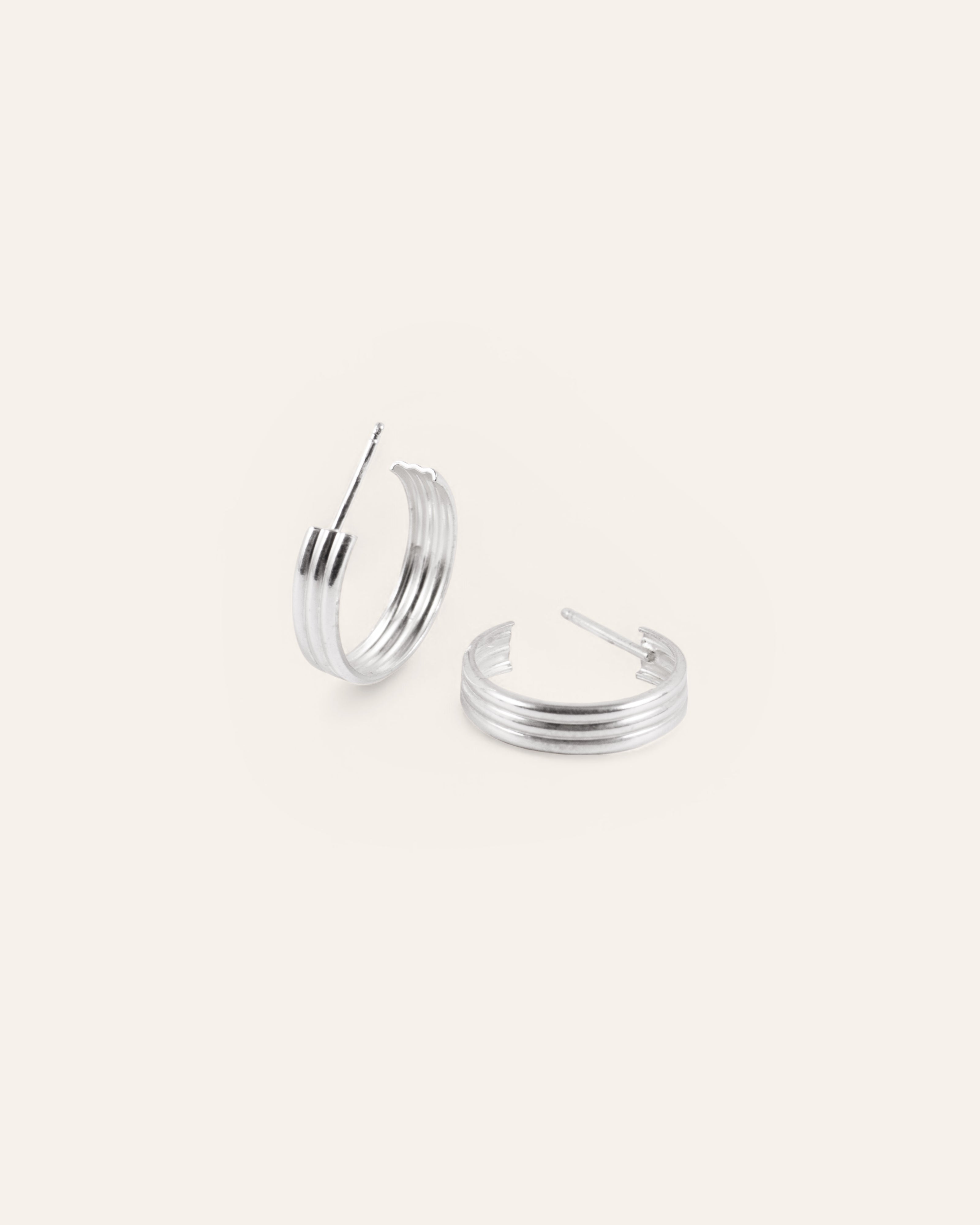 Créoles Rayées Frida Argent 925