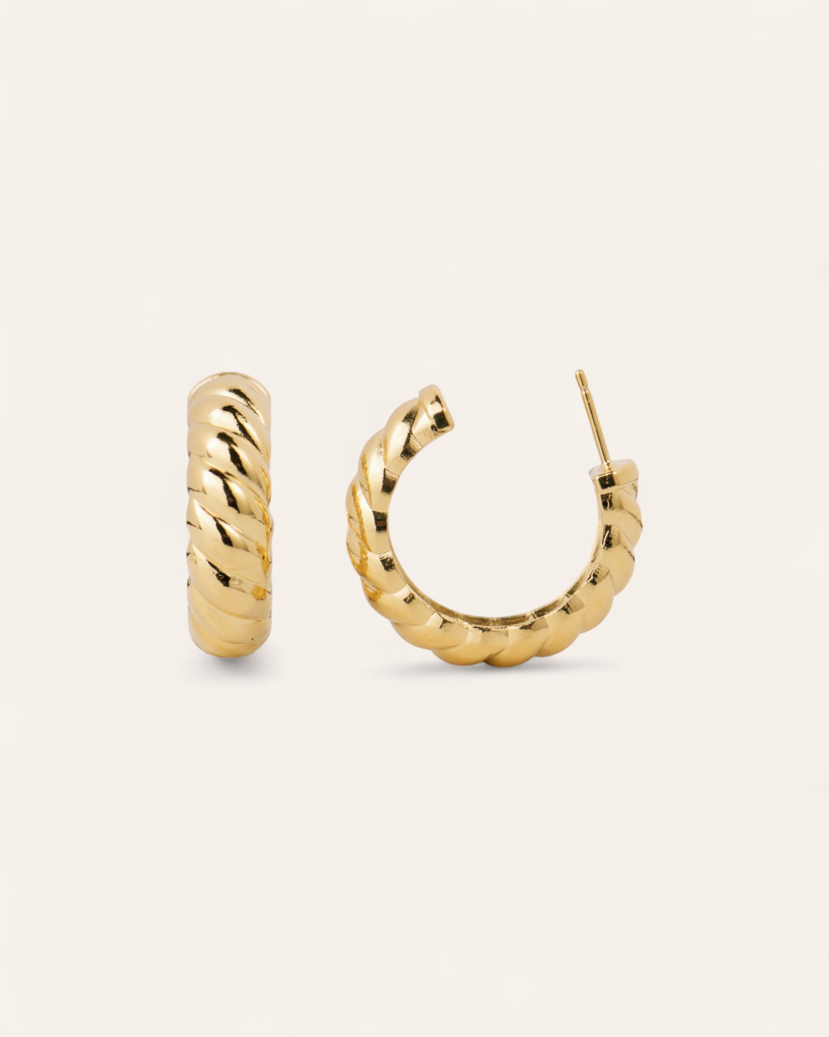 Créoles Croissant Théa Doré à l'Or Fin 24ct